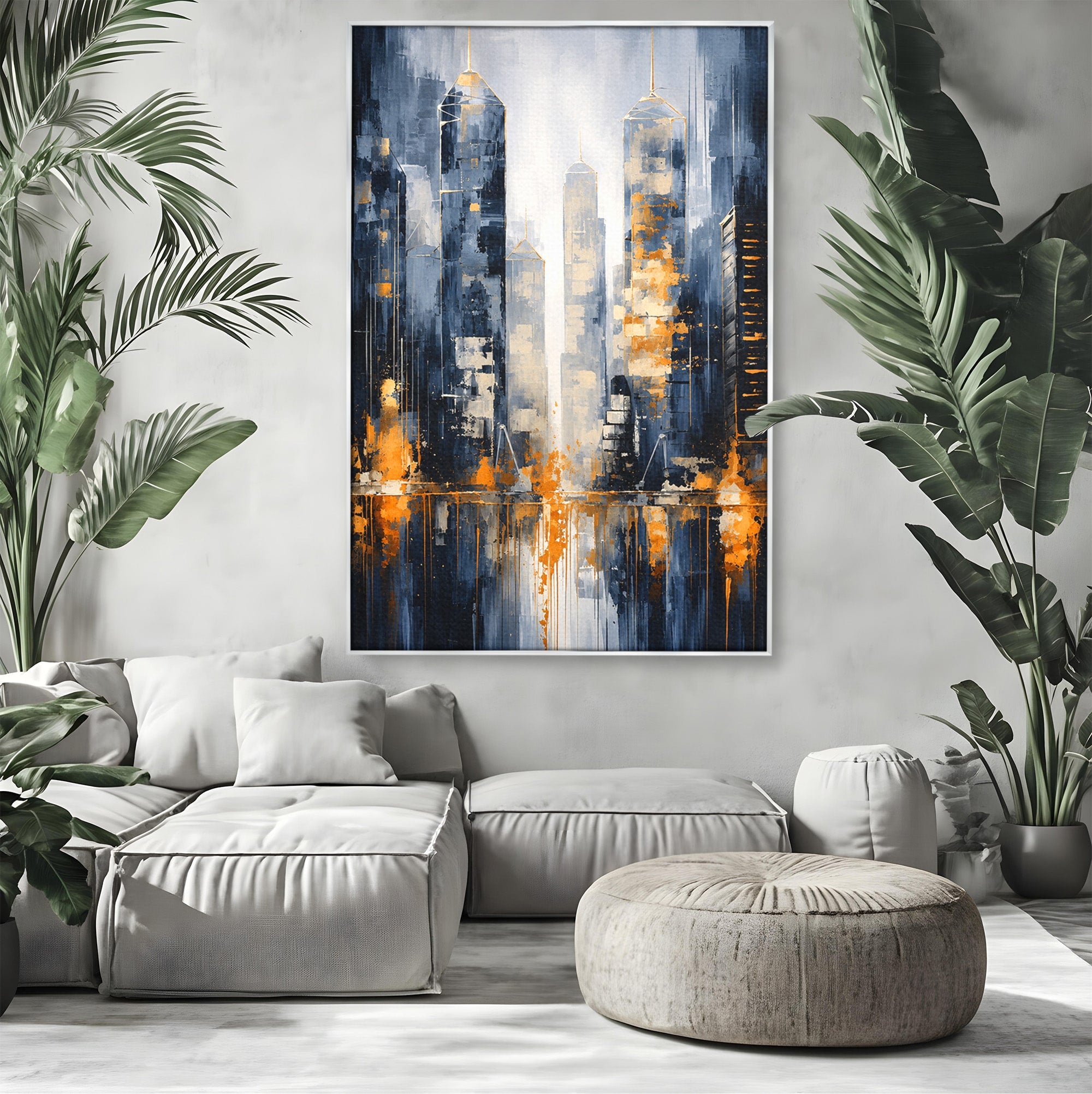 Tablou Canvas Premium LuxCanva® C1178, Orasul Nocturn, Oras, Noapte, Peisaj Urban, Abstract, Living, Culori Vibrante