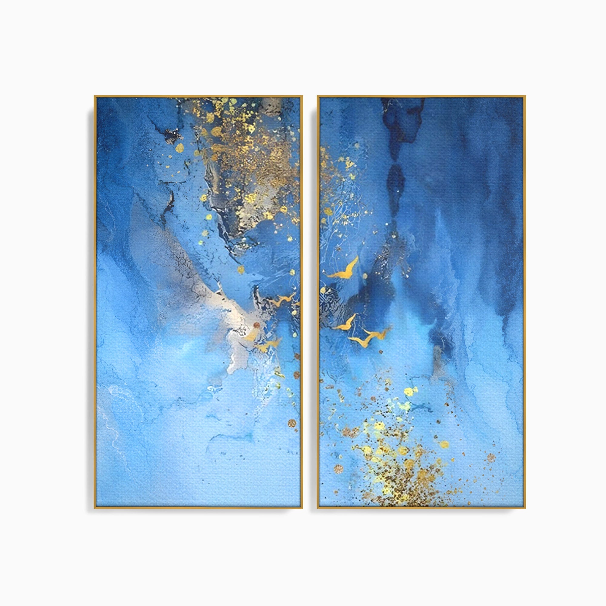 Set 2 Tablouri Canvas Premium LuxCanva® C2-1014, Pasari Pe Cer, Abstract, Culori, Living, Dormitor, Birou, Relaxare, Culori Vibrante