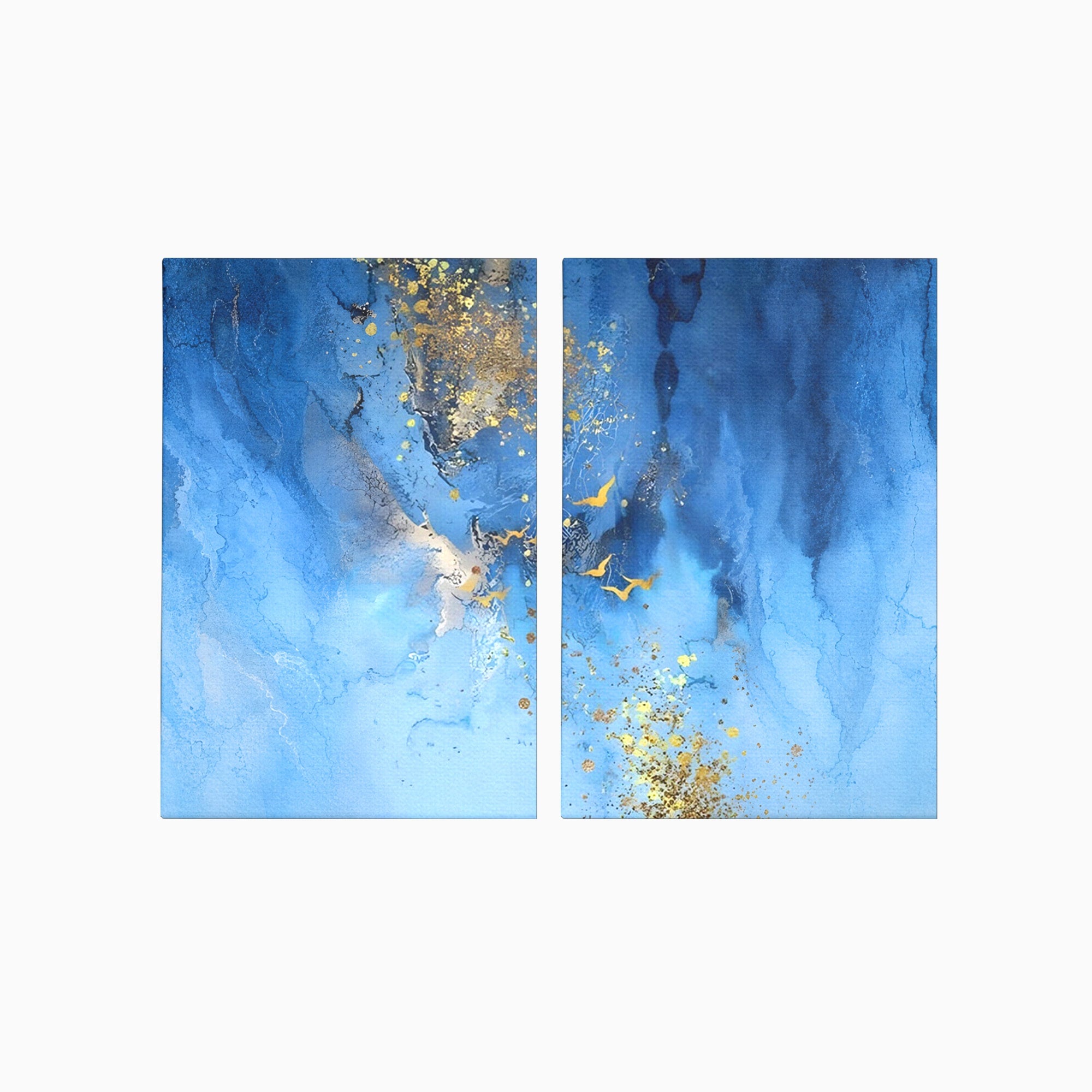 Set 2 Tablouri Canvas Premium LuxCanva® C2-1014, Pasari Pe Cer, Abstract, Culori, Living, Dormitor, Birou, Relaxare, Culori Vibrante