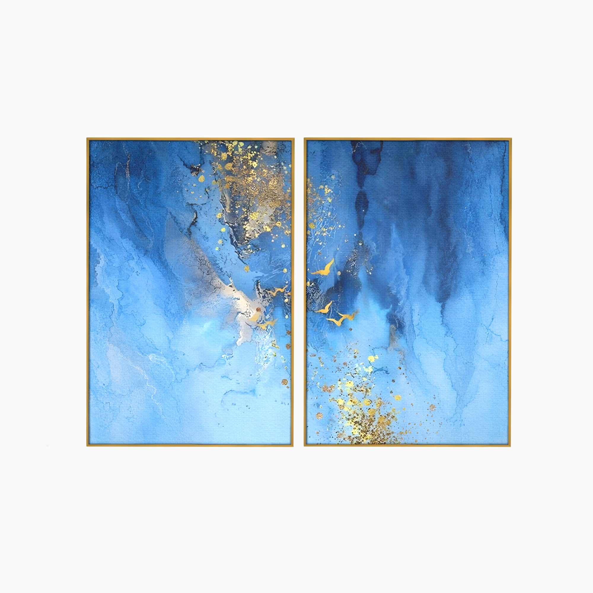 Set 2 Tablouri Canvas Premium LuxCanva® C2-1014, Pasari Pe Cer, Abstract, Culori, Living, Dormitor, Birou, Relaxare, Culori Vibrante