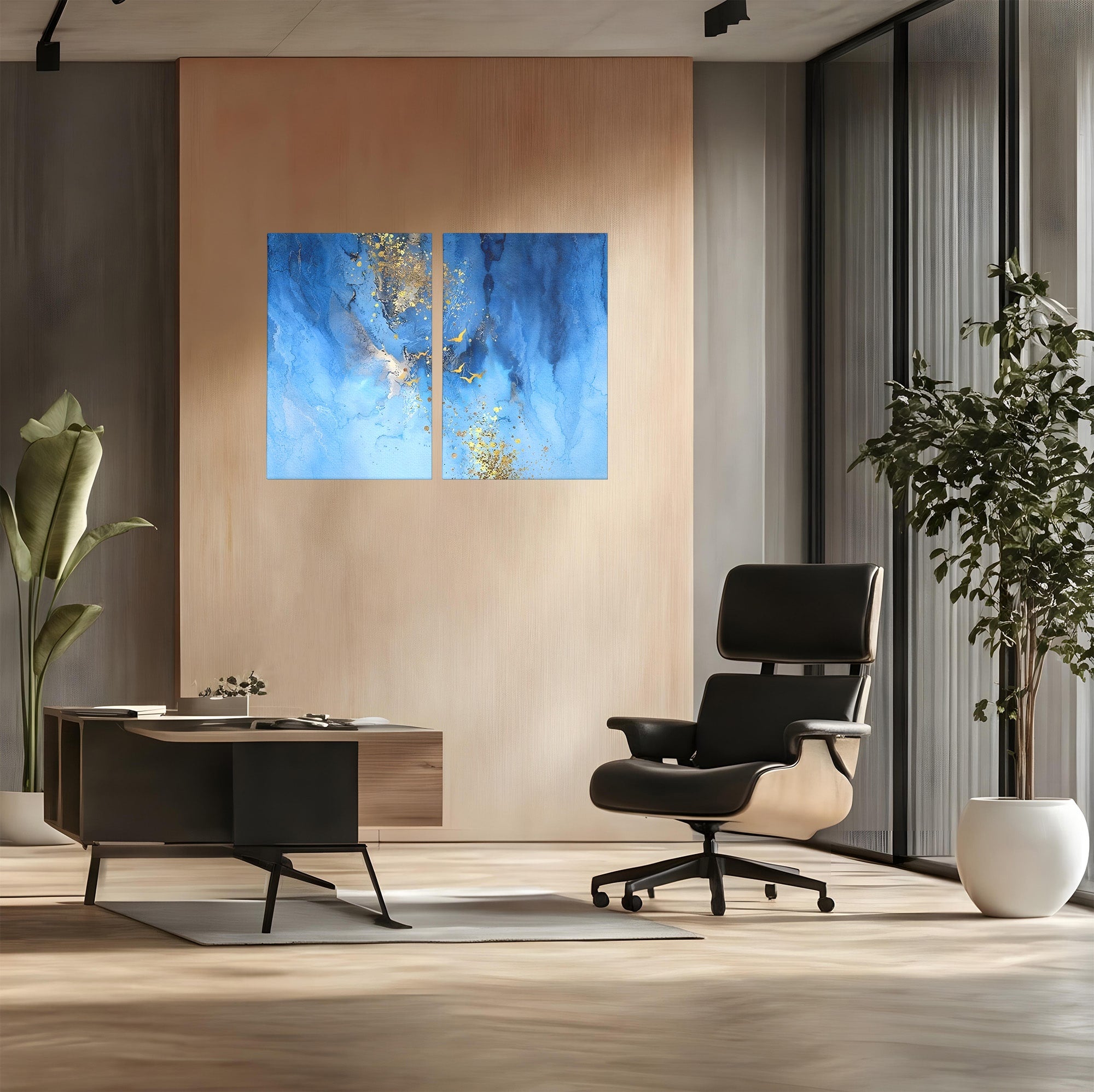 Set 2 Tablouri Canvas Premium LuxCanva® C2-1014, Pasari Pe Cer, Abstract, Culori, Living, Dormitor, Birou, Relaxare, Culori Vibrante