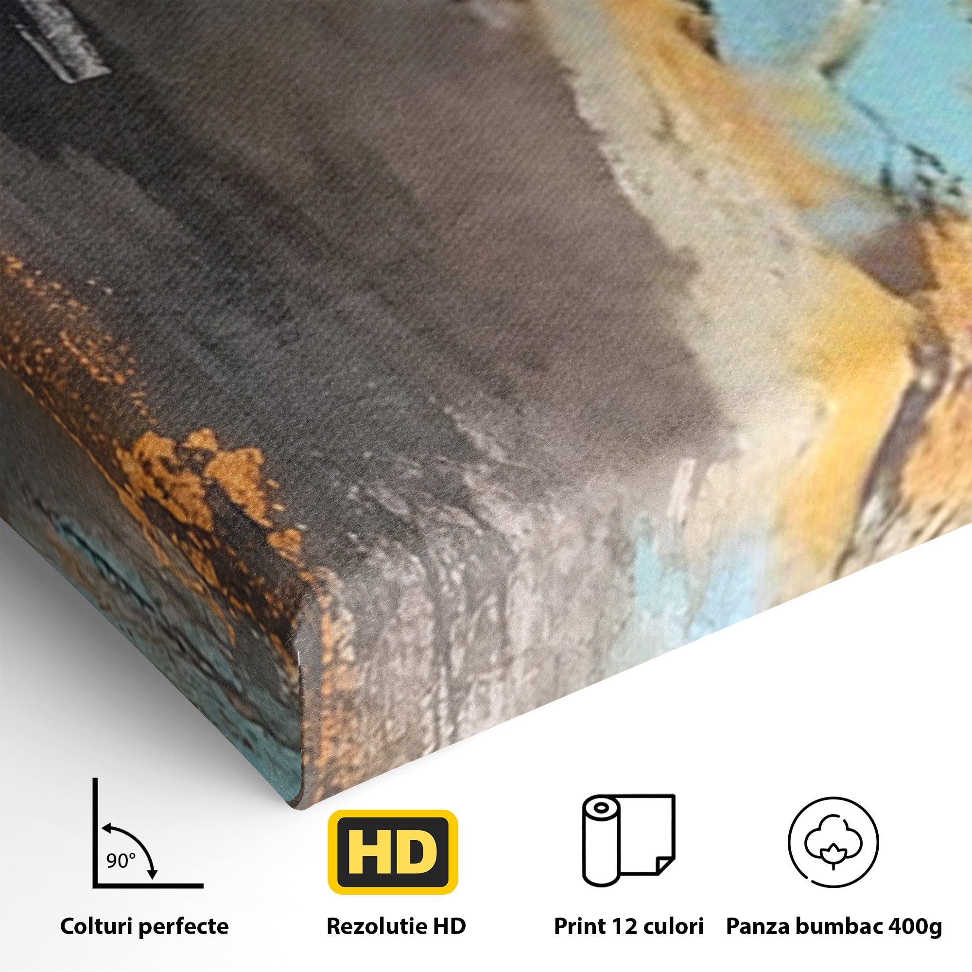 Set 2 Tablouri Canvas Premium LuxCanva® C2-1017, Culori Abstracte Pe Pinza, Culori, Living, Birou, Relaxare, Culori Vibrante