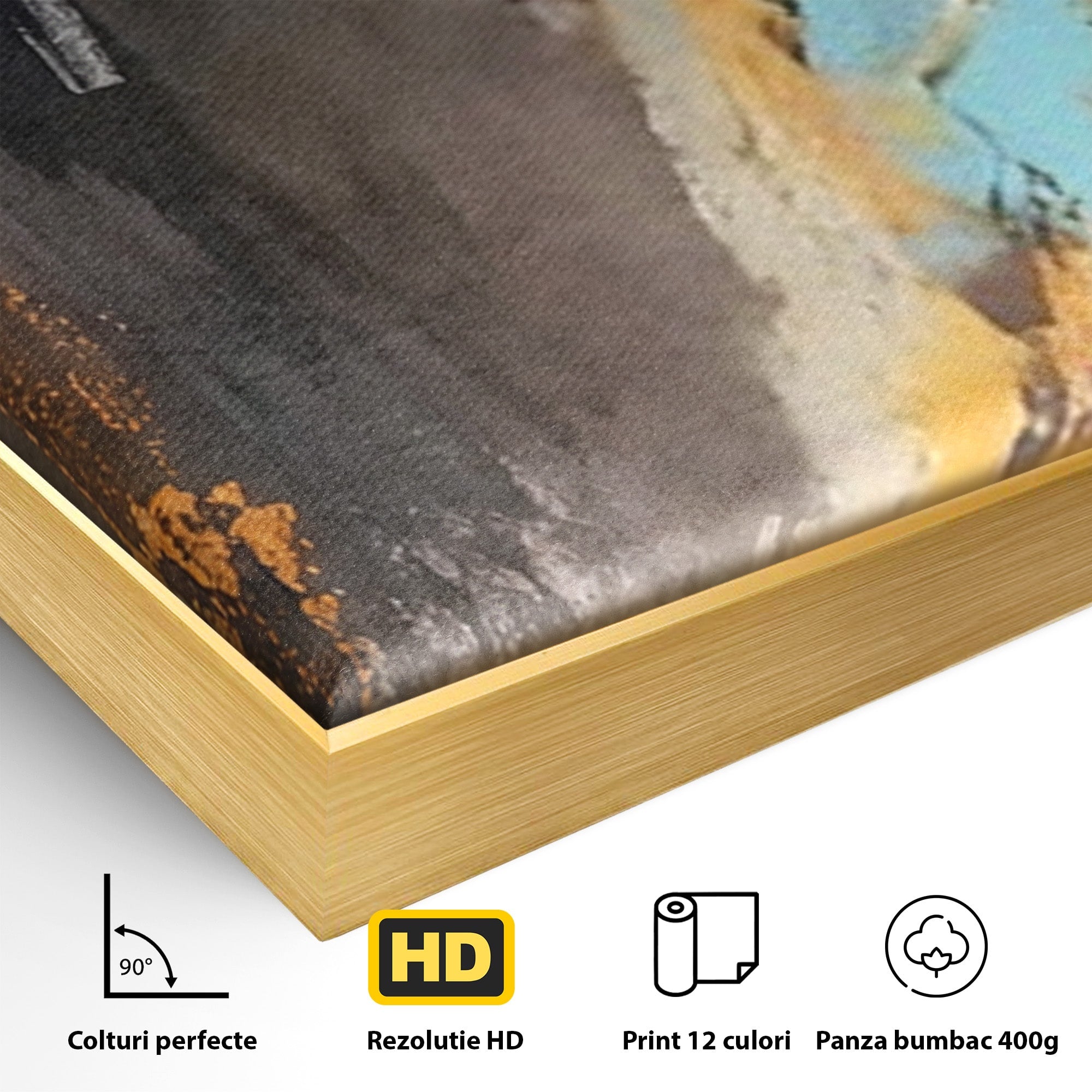 Set 2 Tablouri Canvas Premium LuxCanva® C2-1017, Culori Abstracte Pe Pinza, Culori, Living, Birou, Relaxare, Culori Vibrante