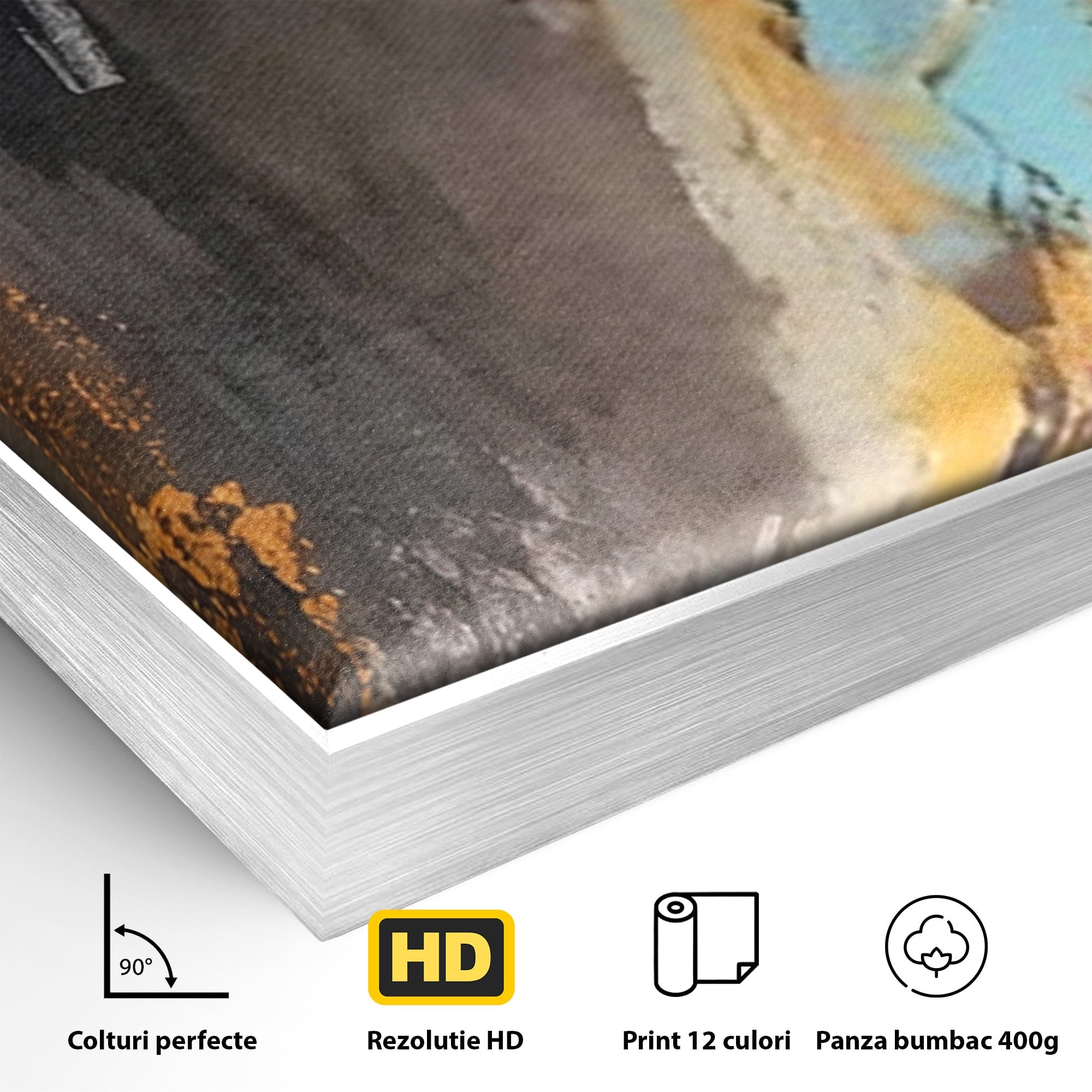 Set 2 Tablouri Canvas Premium LuxCanva® C2-1017, Culori Abstracte Pe Pinza, Culori, Living, Birou, Relaxare, Culori Vibrante