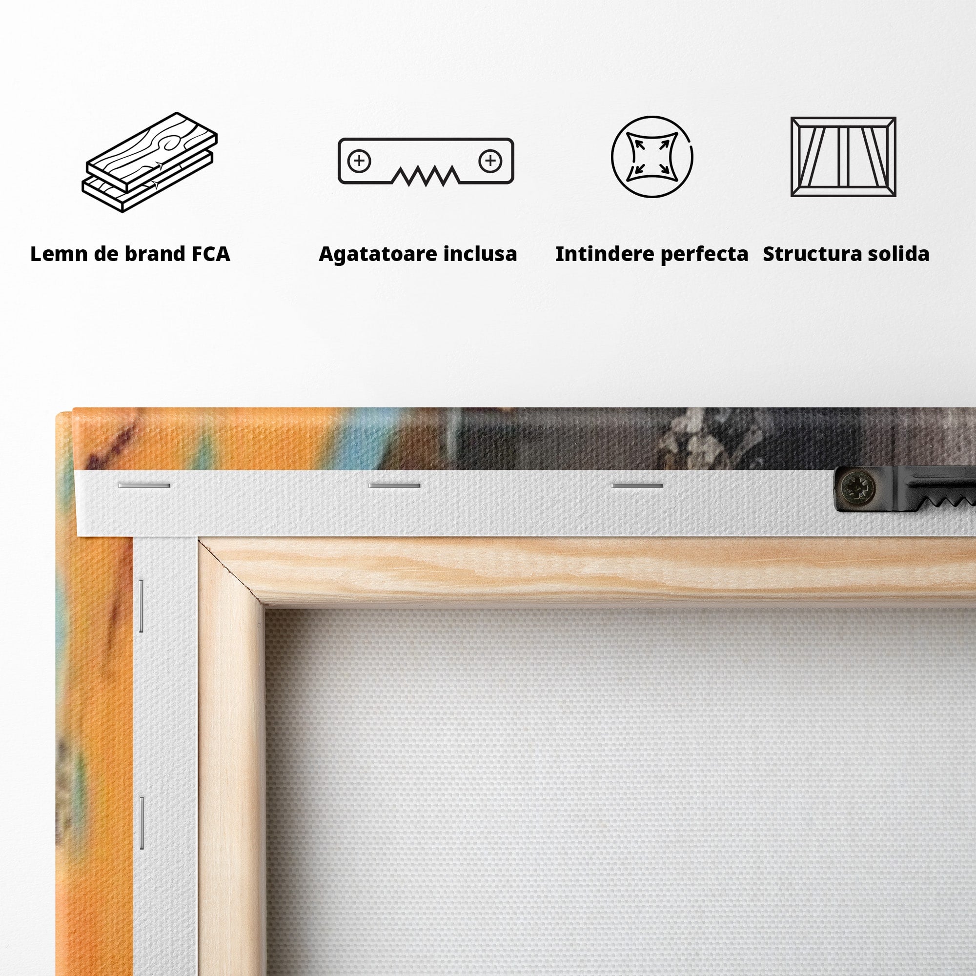 Set 2 Tablouri Canvas Premium LuxCanva® C2-1017, Culori Abstracte Pe Pinza, Culori, Living, Birou, Relaxare, Culori Vibrante