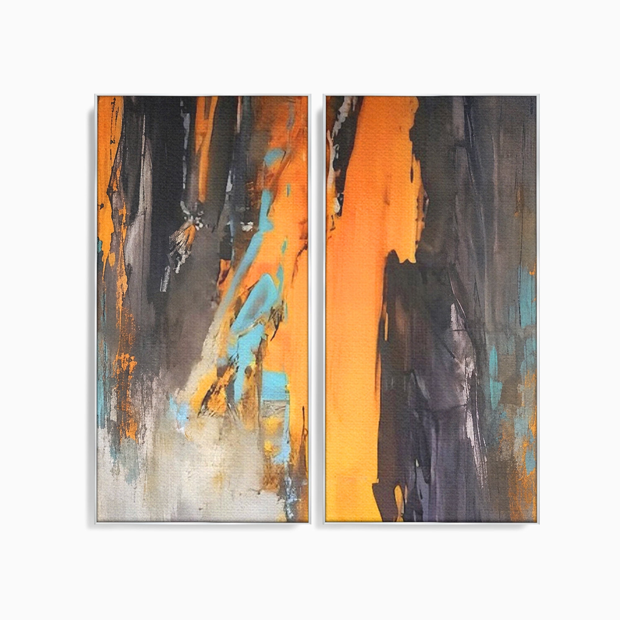 Set 2 Tablouri Canvas Premium LuxCanva® C2-1017, Culori Abstracte Pe Pinza, Culori, Living, Birou, Relaxare, Culori Vibrante