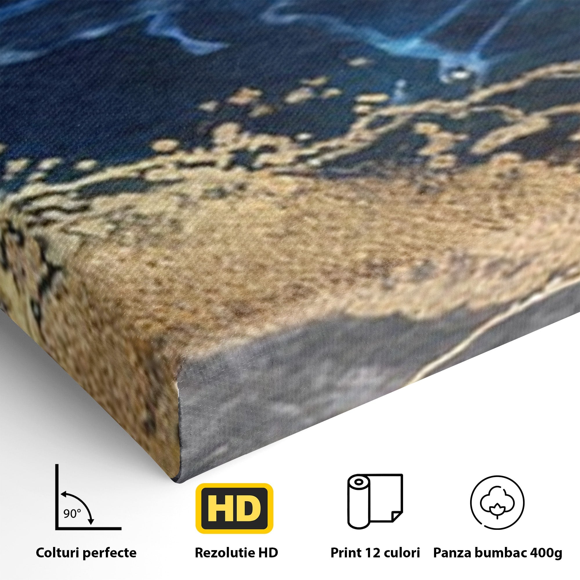 Set 2 Tablouri Canvas Premium LuxCanva® C2-1039, Blue Marble, Culori, Marble, Colours, Office, Living Room, Relaxare, Culori Vibrante