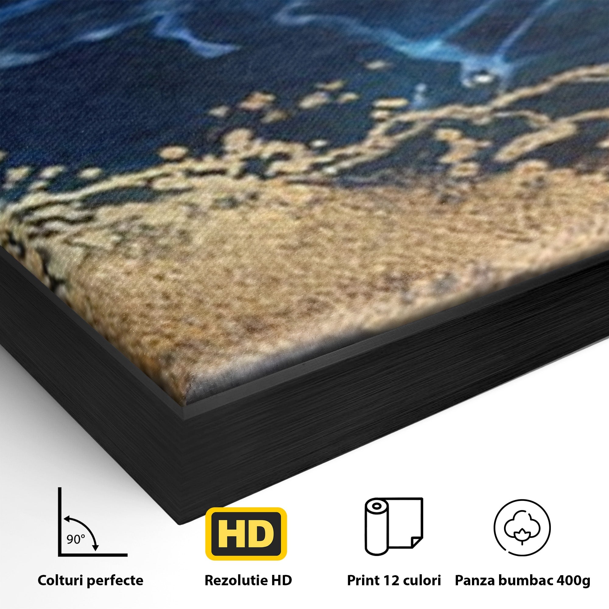 Set 2 Tablouri Canvas Premium LuxCanva® C2-1039, Blue Marble, Culori, Marble, Colours, Office, Living Room, Relaxare, Culori Vibrante