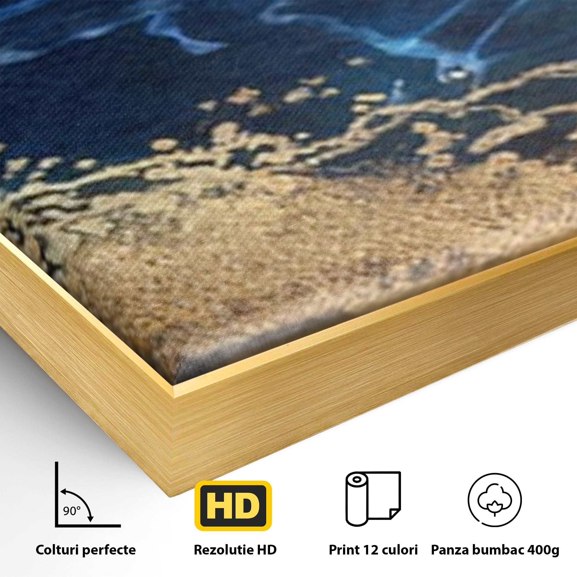 Set 2 Tablouri Canvas Premium LuxCanva® C2-1039, Blue Marble, Culori, Marble, Colours, Office, Living Room, Relaxare, Culori Vibrante