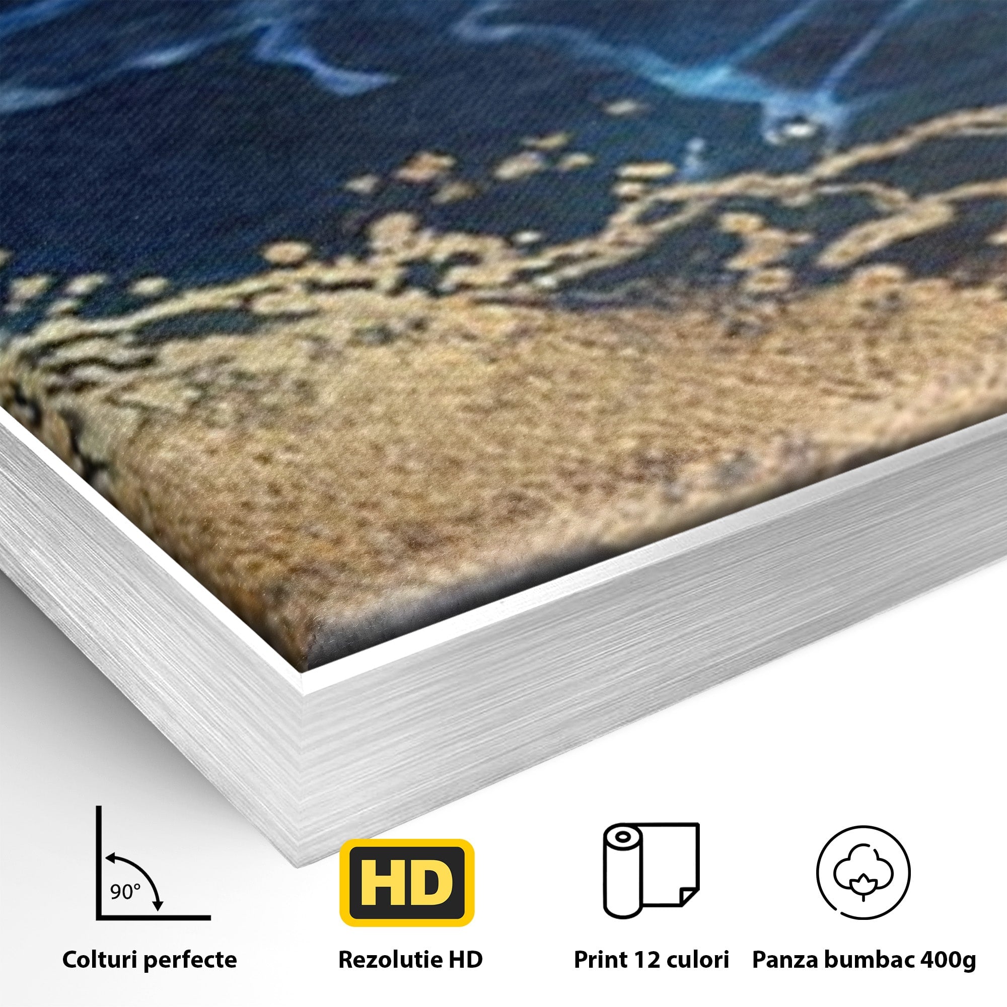 Set 2 Tablouri Canvas Premium LuxCanva® C2-1039, Blue Marble, Culori, Marble, Colours, Office, Living Room, Relaxare, Culori Vibrante