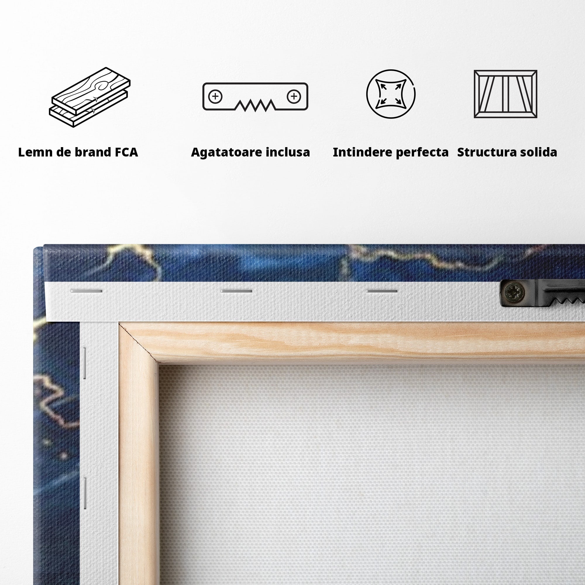 Set 2 Tablouri Canvas Premium LuxCanva® C2-1039, Blue Marble, Culori, Marble, Colours, Office, Living Room, Relaxare, Culori Vibrante