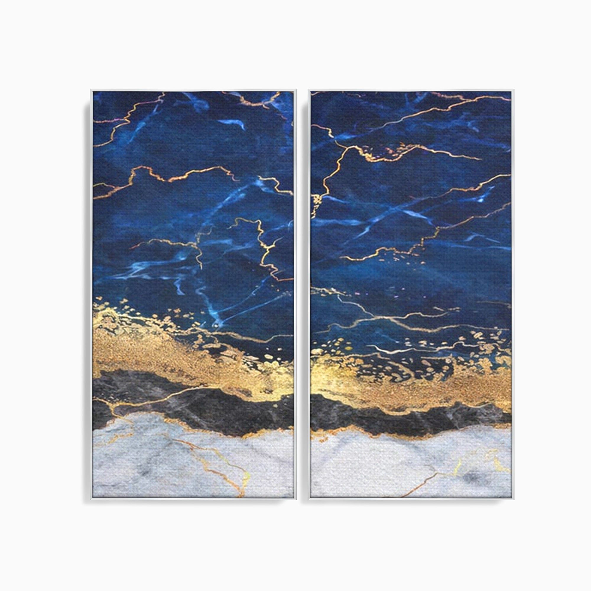 Set 2 Tablouri Canvas Premium LuxCanva® C2-1039, Blue Marble, Culori, Marble, Colours, Office, Living Room, Relaxare, Culori Vibrante