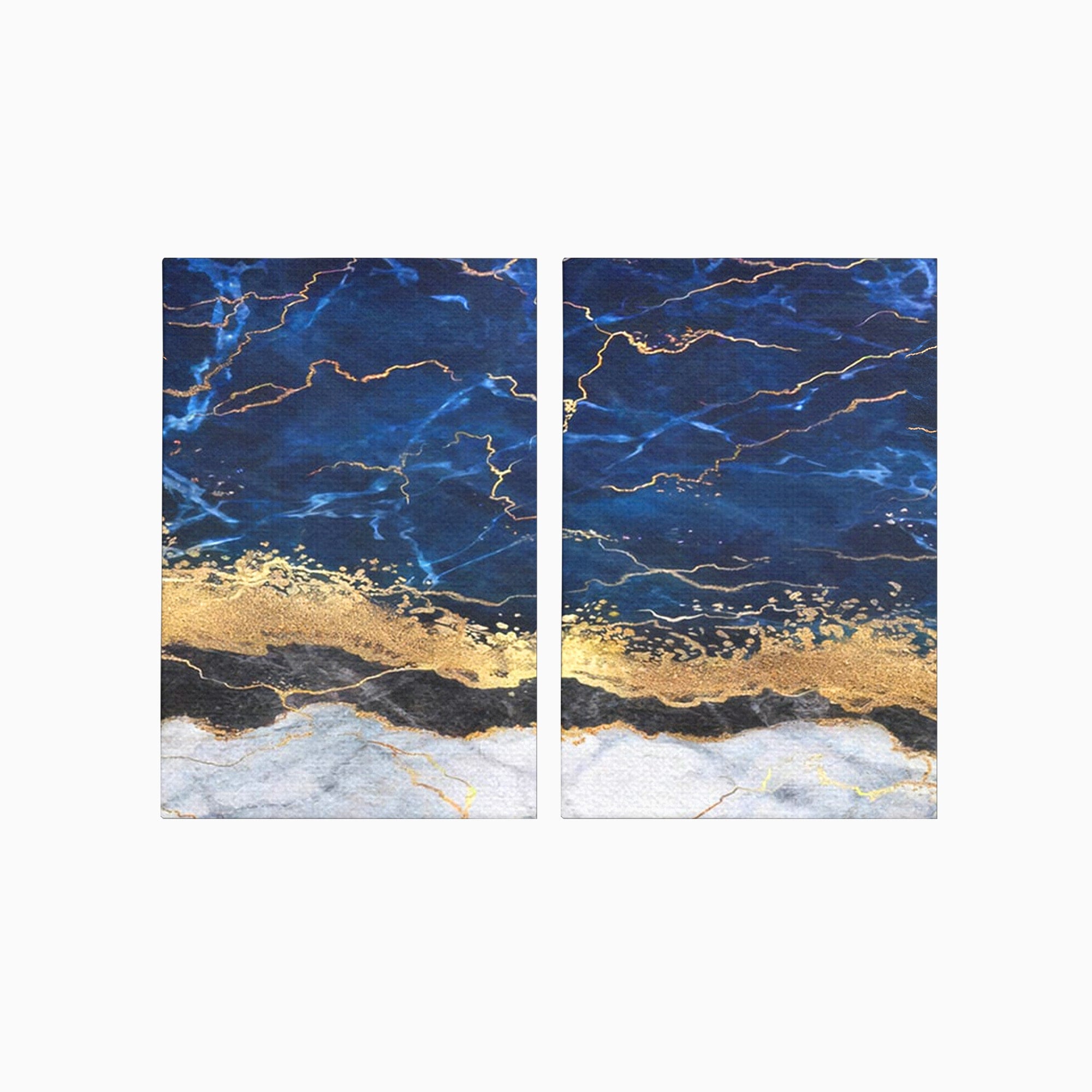 Set 2 Tablouri Canvas Premium LuxCanva® C2-1039, Blue Marble, Culori, Marble, Colours, Office, Living Room, Relaxare, Culori Vibrante