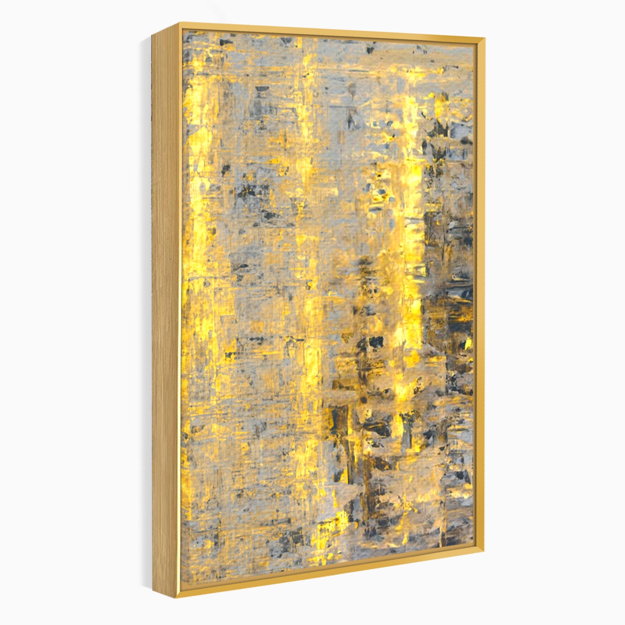 Set 2 Tablouri Canvas Premium LuxCanva® C2-1058, Gold And Brown Painting Abstract, Gold And Brown Painting Abstract, Dining Room, Living Room, Relaxare, Culori Vibrante