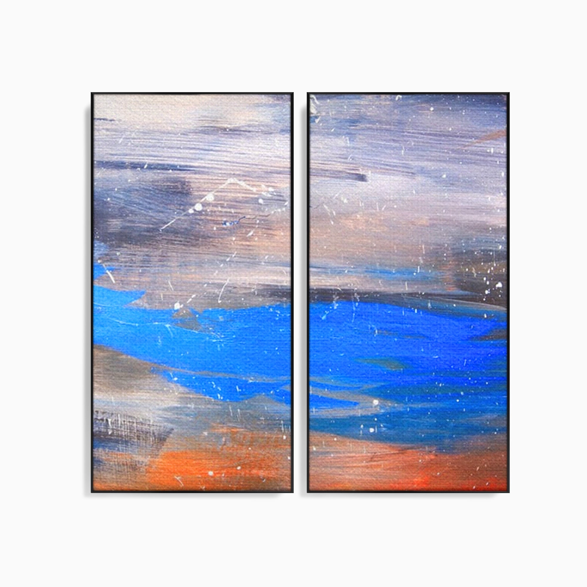 Set 2 Tablouri Canvas Premium LuxCanva® C2-1064, Pictura Abstracta, Abstract, Living Room, Office, Relaxare, Culori Vibrante