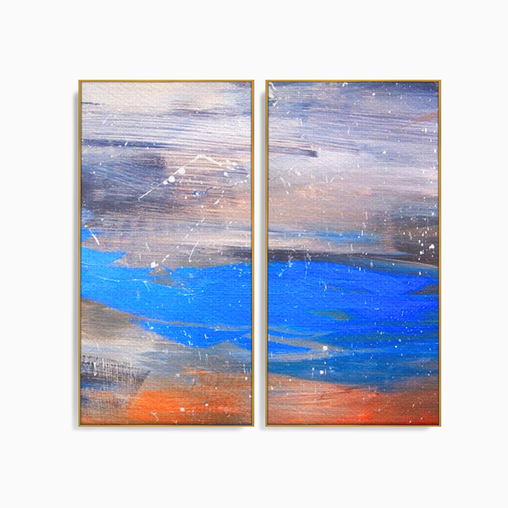 Set 2 Tablouri Canvas Premium LuxCanva® C2-1064, Pictura Abstracta, Abstract, Living Room, Office, Relaxare, Culori Vibrante