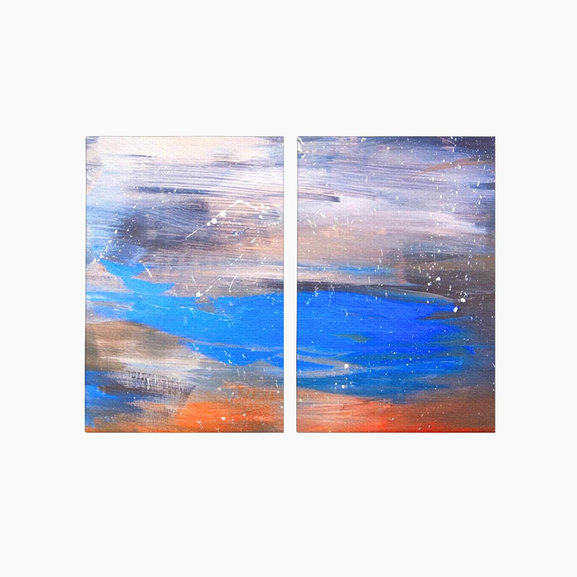 Set 2 Tablouri Canvas Premium LuxCanva® C2-1064, Pictura Abstracta, Abstract, Living Room, Office, Relaxare, Culori Vibrante