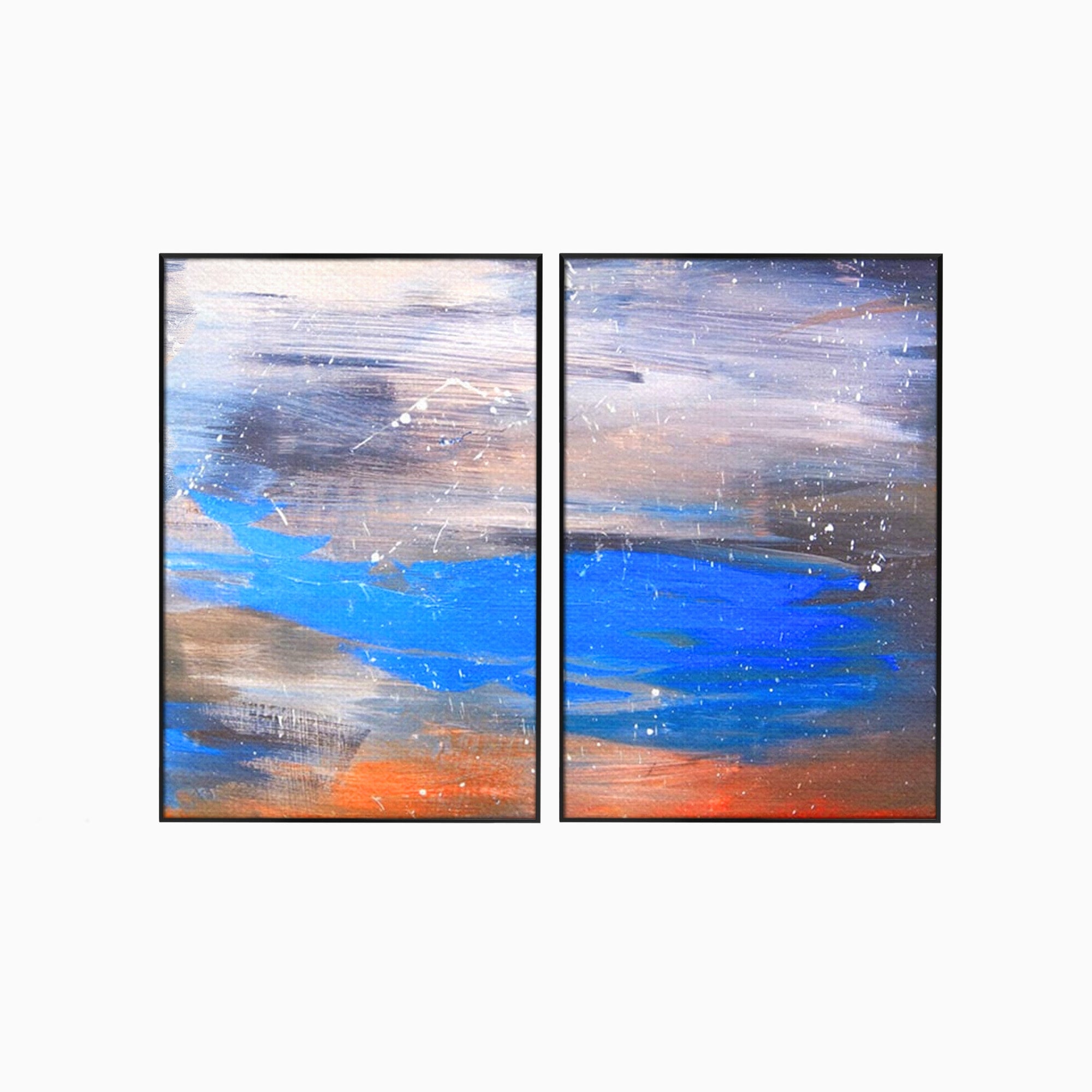 Set 2 Tablouri Canvas Premium LuxCanva® C2-1064, Pictura Abstracta, Abstract, Living Room, Office, Relaxare, Culori Vibrante