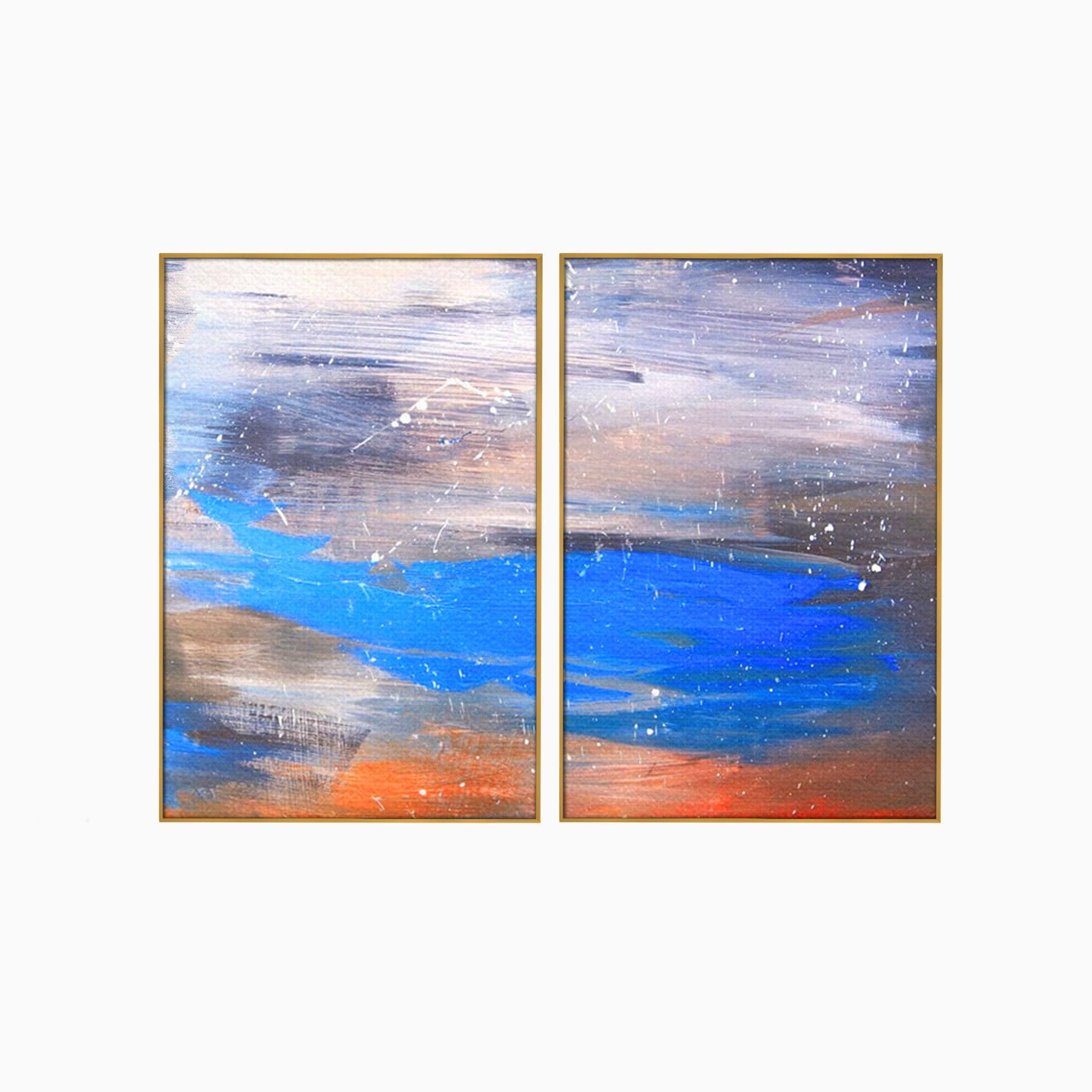 Set 2 Tablouri Canvas Premium LuxCanva® C2-1064, Pictura Abstracta, Abstract, Living Room, Office, Relaxare, Culori Vibrante