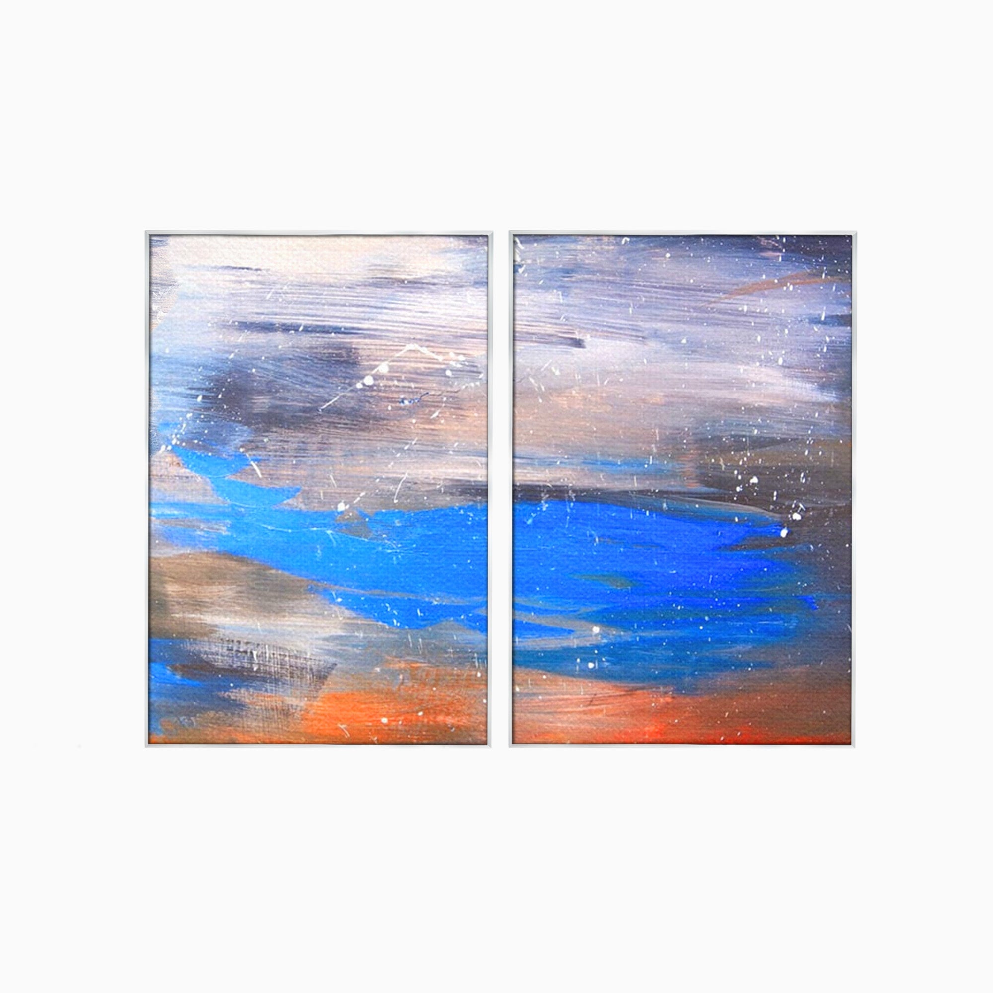 Set 2 Tablouri Canvas Premium LuxCanva® C2-1064, Pictura Abstracta, Abstract, Living Room, Office, Relaxare, Culori Vibrante