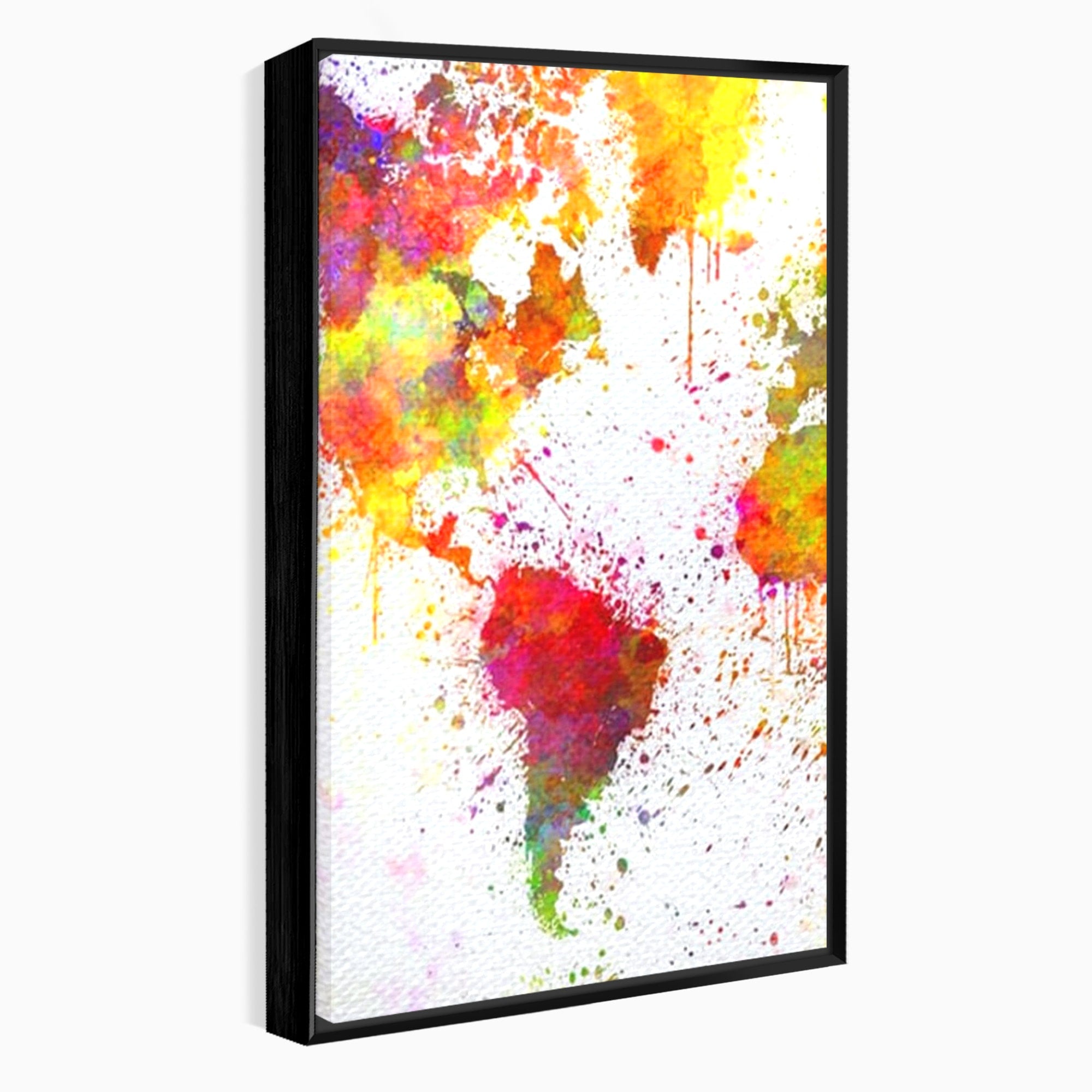 Set 2 Tablouri Canvas Premium LuxCanva® C2-1081, Harta Lumii In Culori, Inspirational, Calatorie, Motivational, Living Room, Office, Relaxare, Culori Vibrante