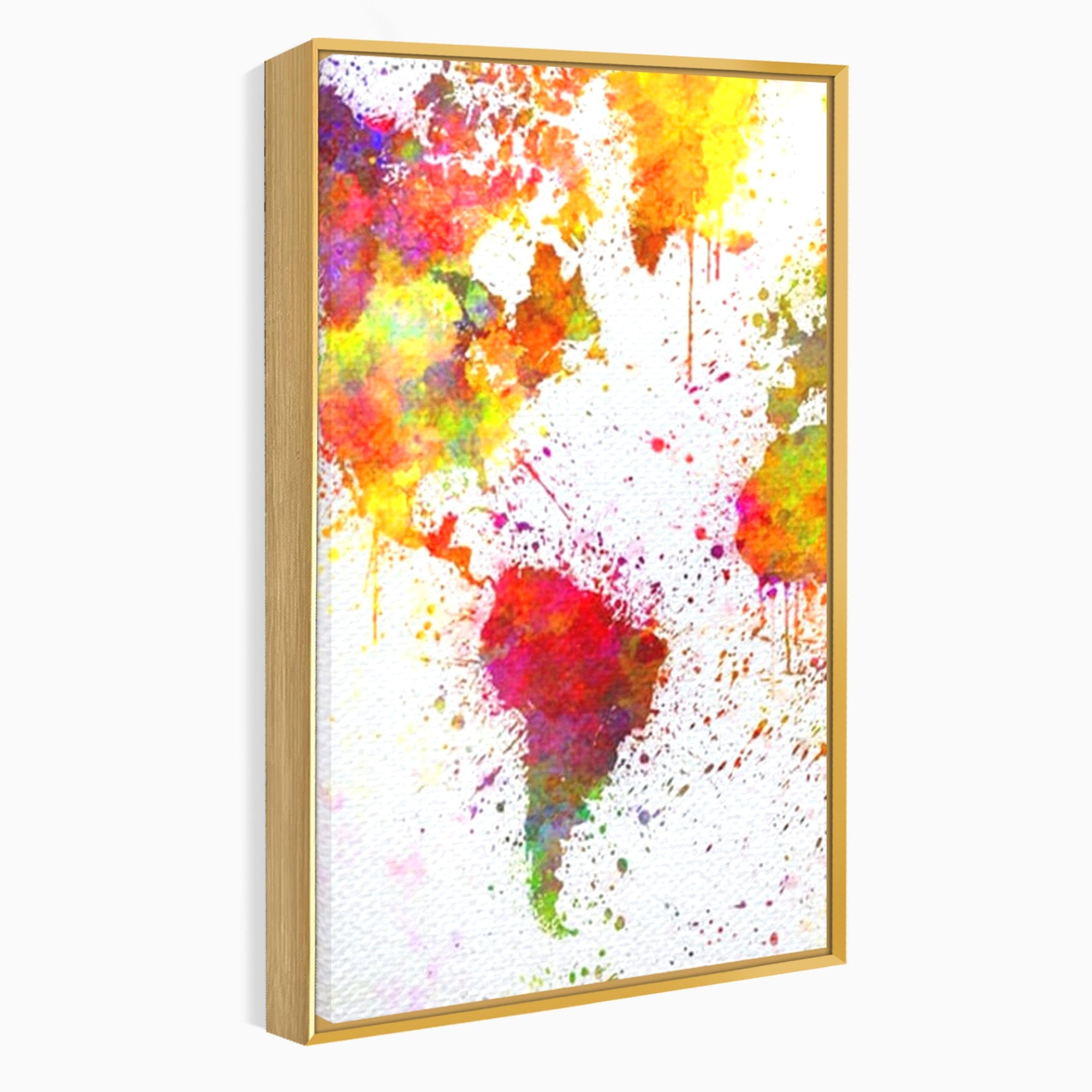 Set 2 Tablouri Canvas Premium LuxCanva® C2-1081, Harta Lumii In Culori, Inspirational, Calatorie, Motivational, Living Room, Office, Relaxare, Culori Vibrante