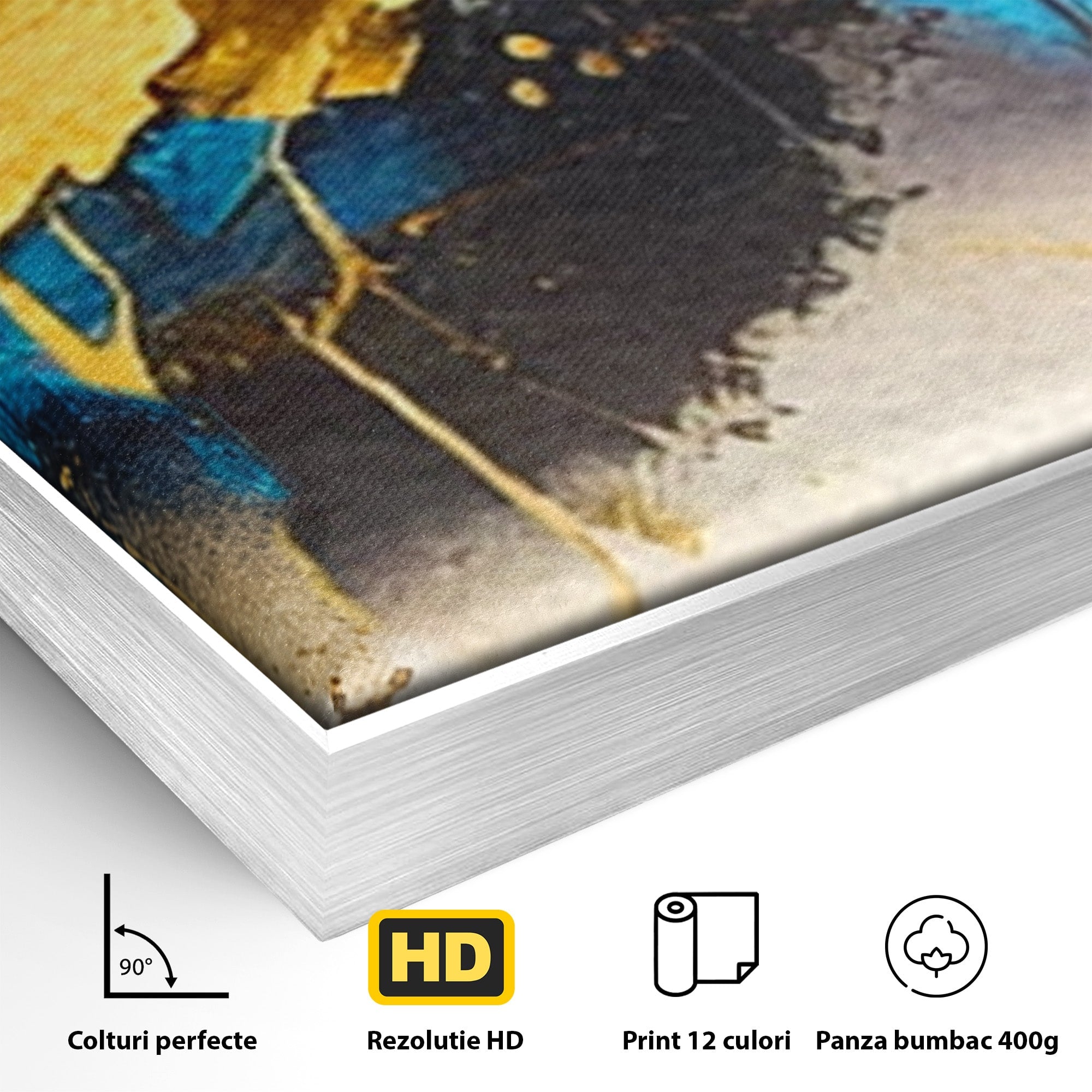 Set 2 Tablouri Canvas Premium LuxCanva® C2-1097, Abstract Marble, Marble, Abstract, Living Room, Bedroom, Relaxare, Culori Vibrante