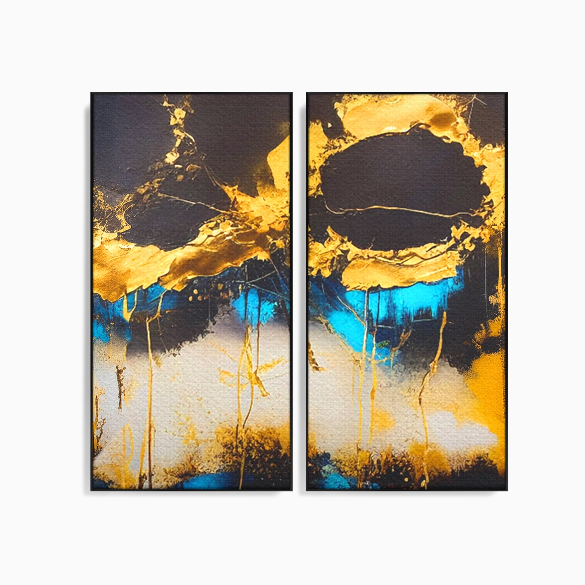 Set 2 Tablouri Canvas Premium LuxCanva® C2-1097, Abstract Marble, Marble, Abstract, Living Room, Bedroom, Relaxare, Culori Vibrante