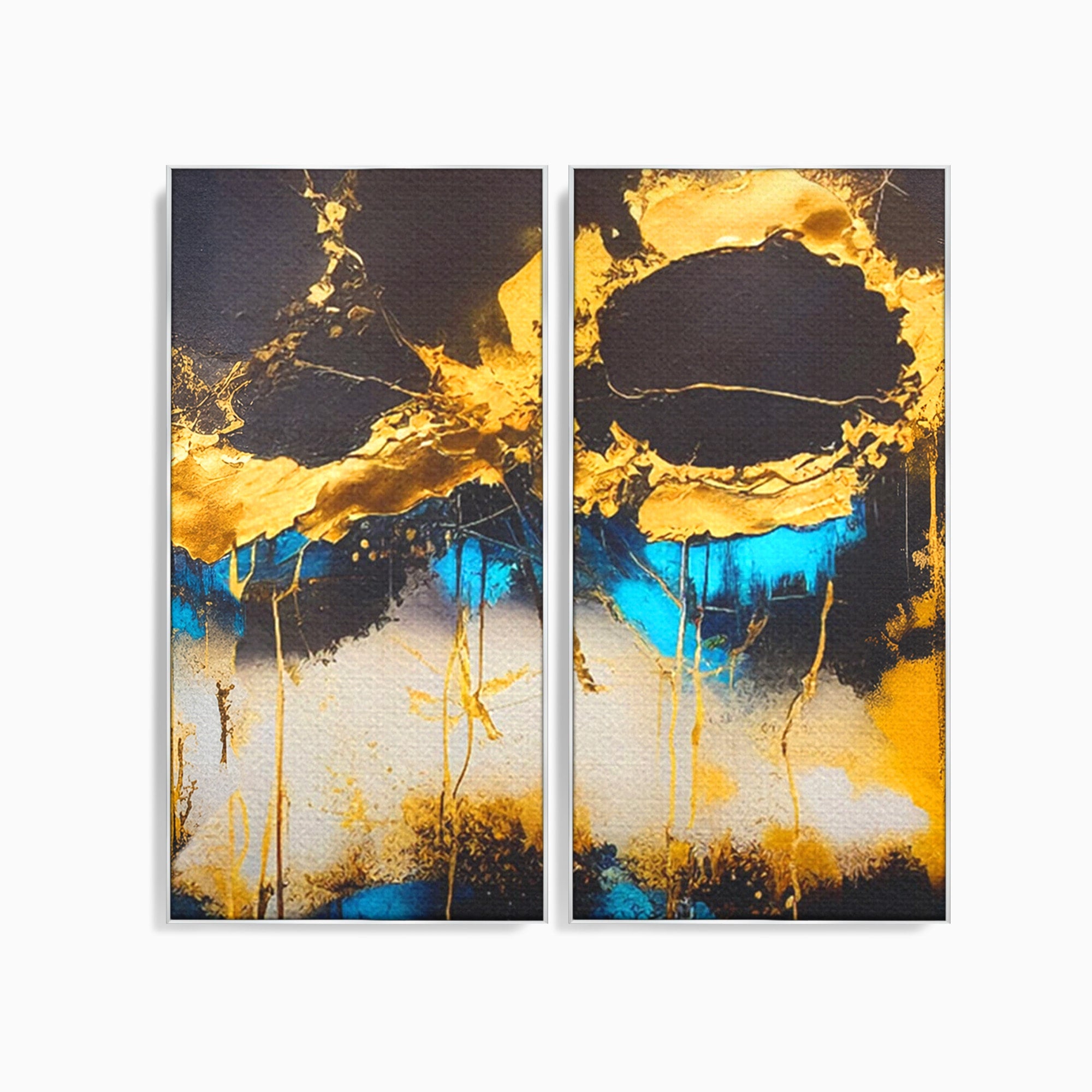 Set 2 Tablouri Canvas Premium LuxCanva® C2-1097, Abstract Marble, Marble, Abstract, Living Room, Bedroom, Relaxare, Culori Vibrante