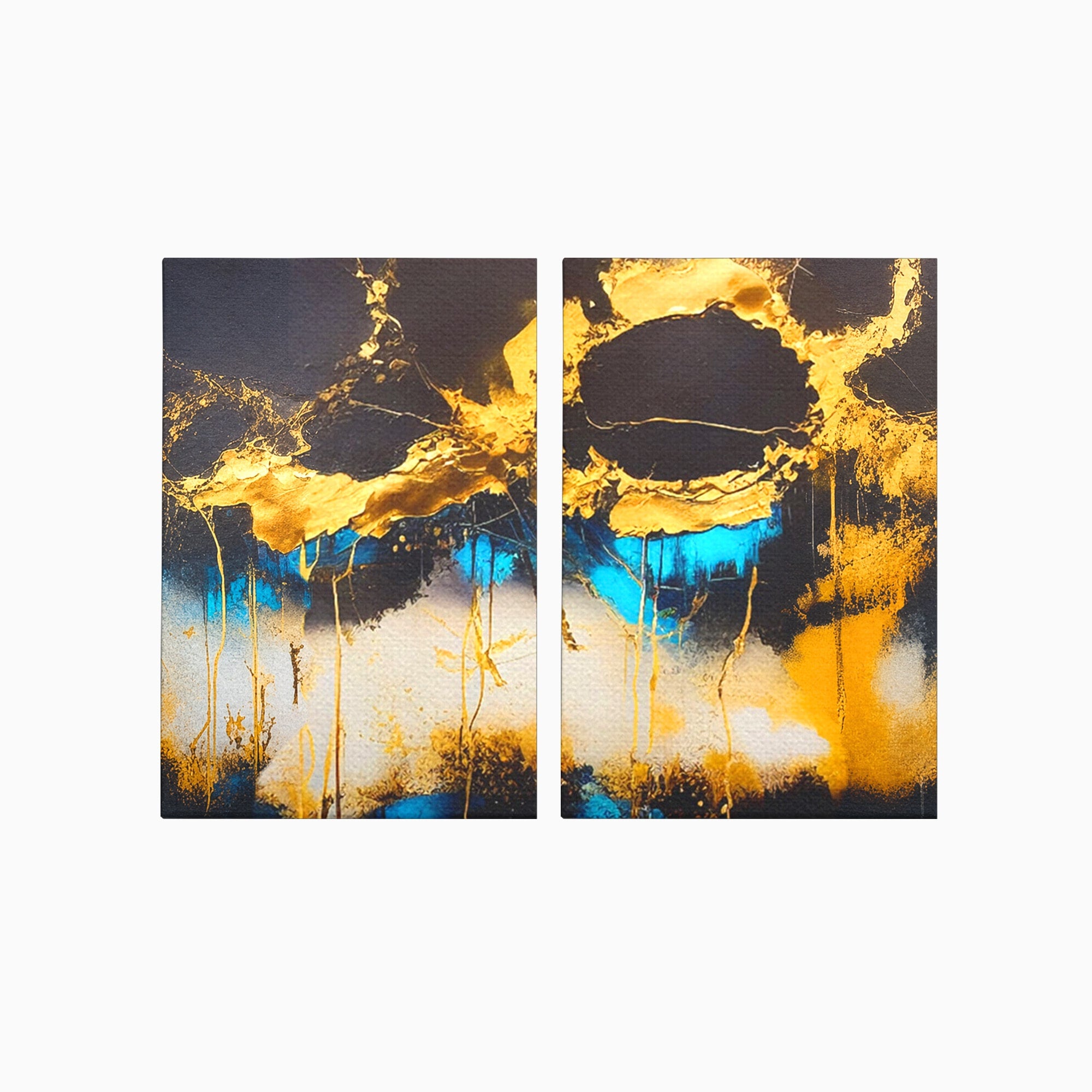 Set 2 Tablouri Canvas Premium LuxCanva® C2-1097, Abstract Marble, Marble, Abstract, Living Room, Bedroom, Relaxare, Culori Vibrante