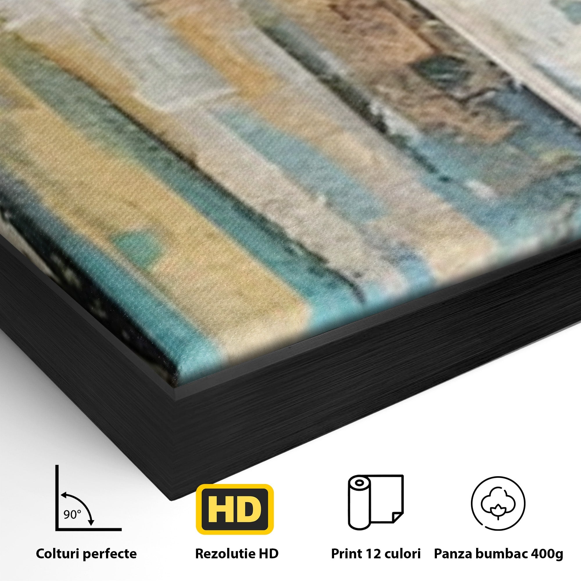 Set 2 Tablouri Canvas Premium LuxCanva® C2-1182, Pictura Colorata Abstracta, Culori, Abstract, Relaxare, Living Room, Culori Vibrante