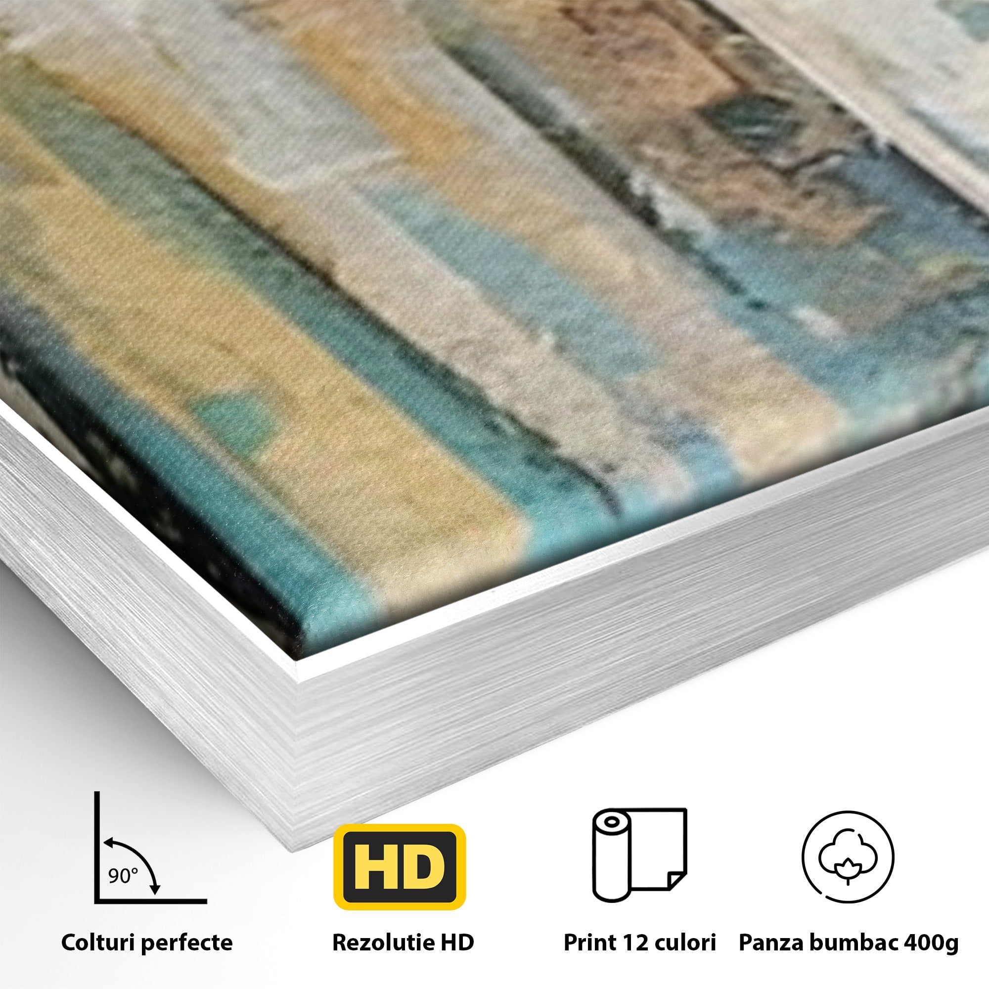 Set 2 Tablouri Canvas Premium LuxCanva® C2-1182, Pictura Colorata Abstracta, Culori, Abstract, Relaxare, Living Room, Culori Vibrante