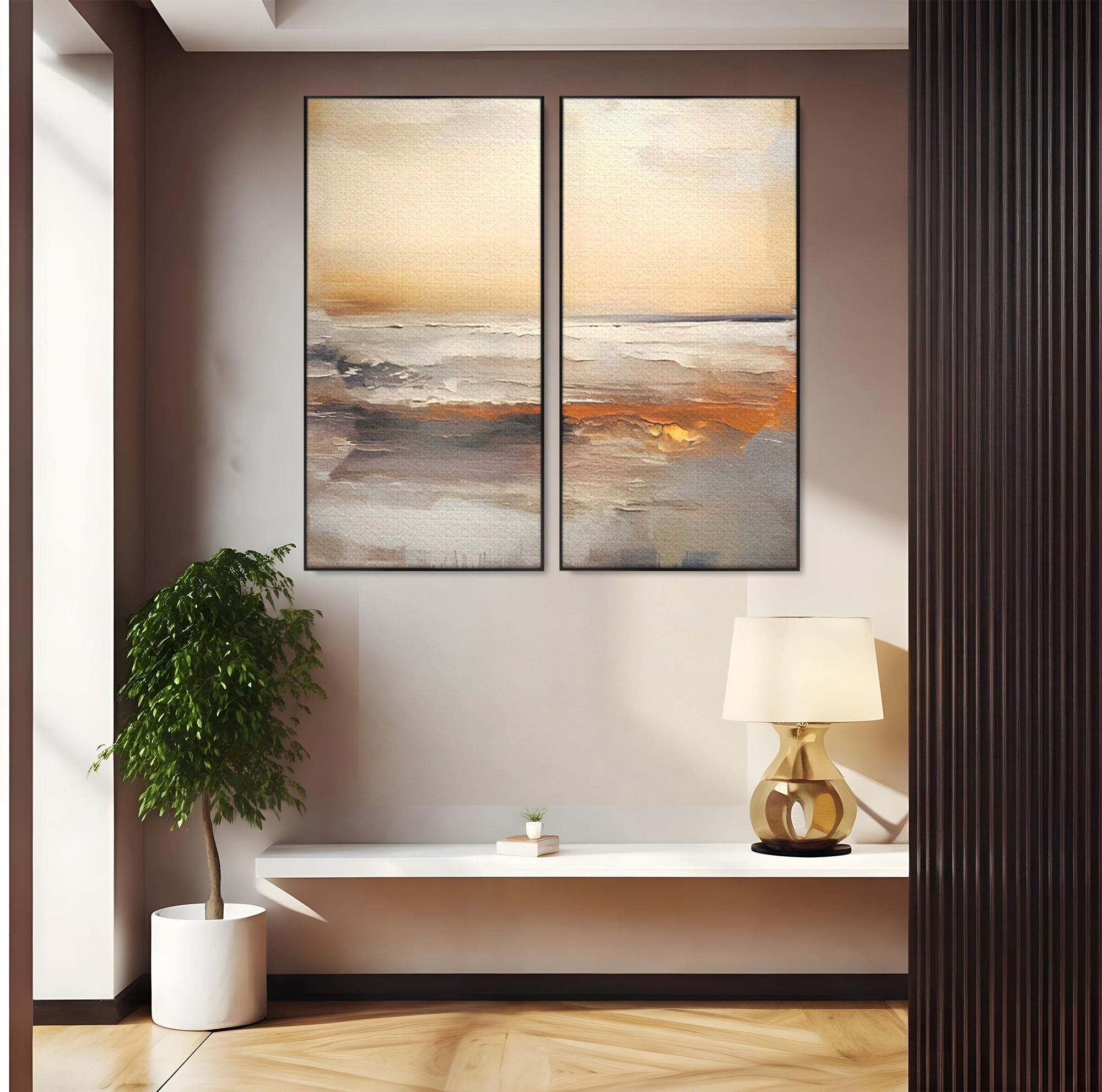 Set 2 Tablouri Canvas Premium LuxCanva® C2-1183, Valurile Marii, Natura, Primavara, Decorativ, Living Room, Culori Vibrante
