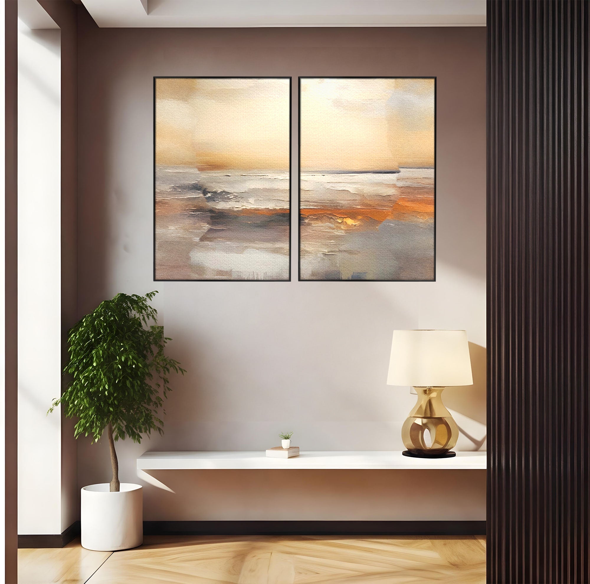 Set 2 Tablouri Canvas Premium LuxCanva® C2-1183, Valurile Marii, Natura, Primavara, Decorativ, Living Room, Culori Vibrante