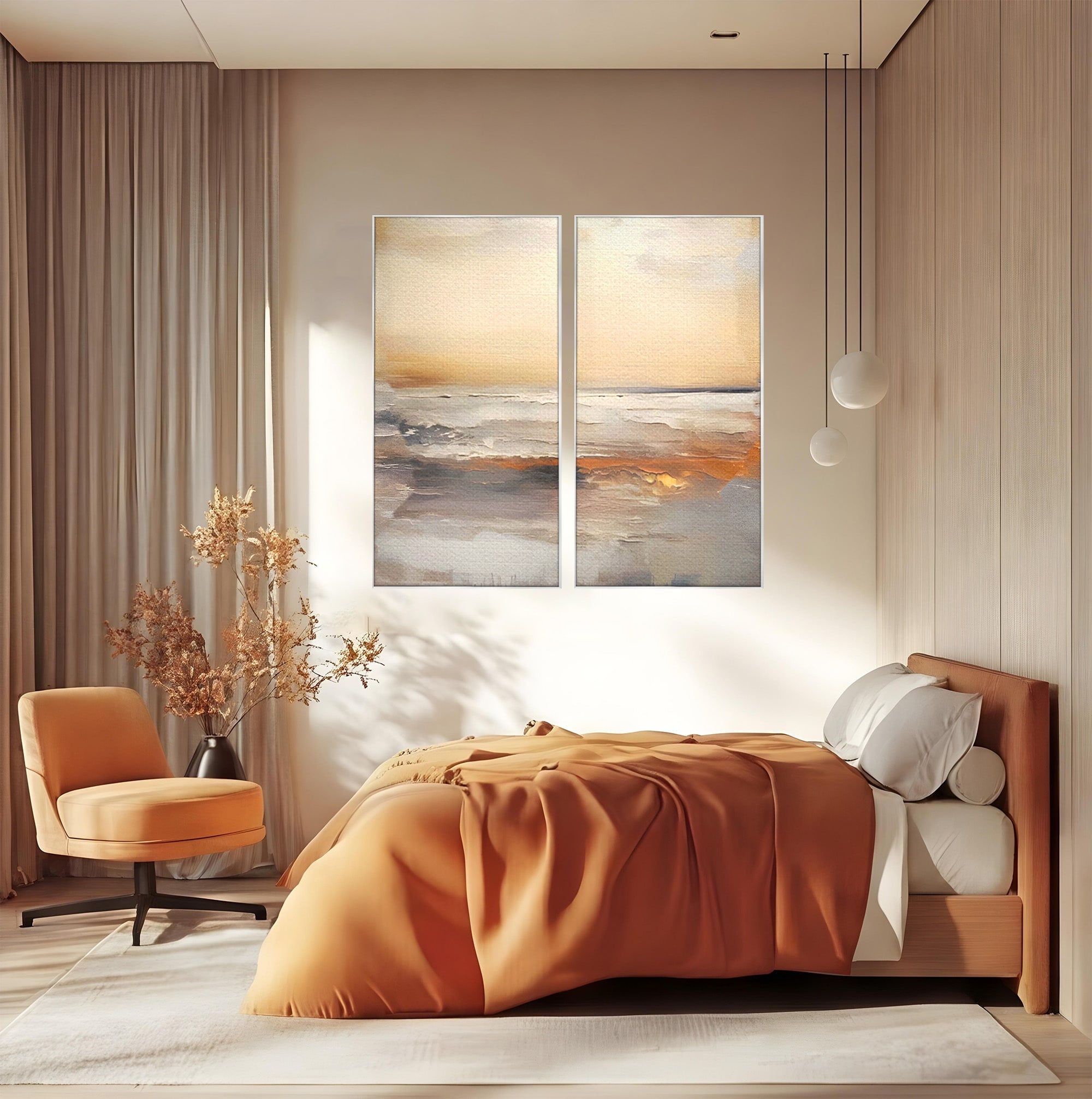 Set 2 Tablouri Canvas Premium LuxCanva® C2-1183, Valurile Marii, Natura, Primavara, Decorativ, Living Room, Culori Vibrante