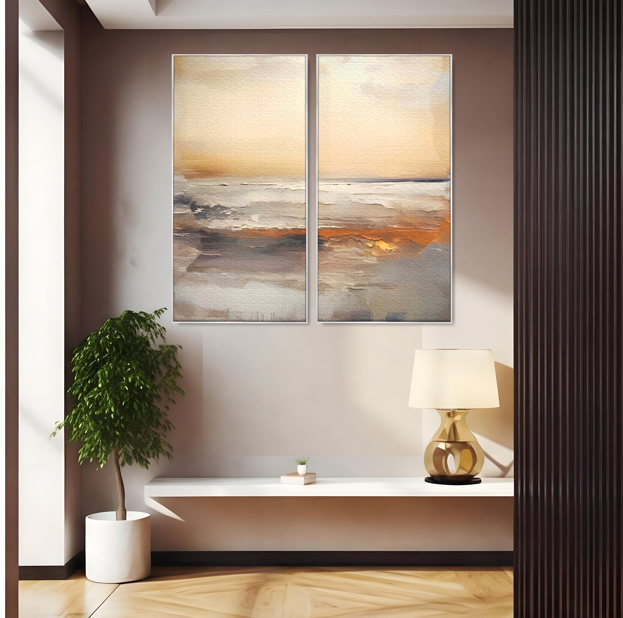 Set 2 Tablouri Canvas Premium LuxCanva® C2-1183, Valurile Marii, Natura, Primavara, Decorativ, Living Room, Culori Vibrante