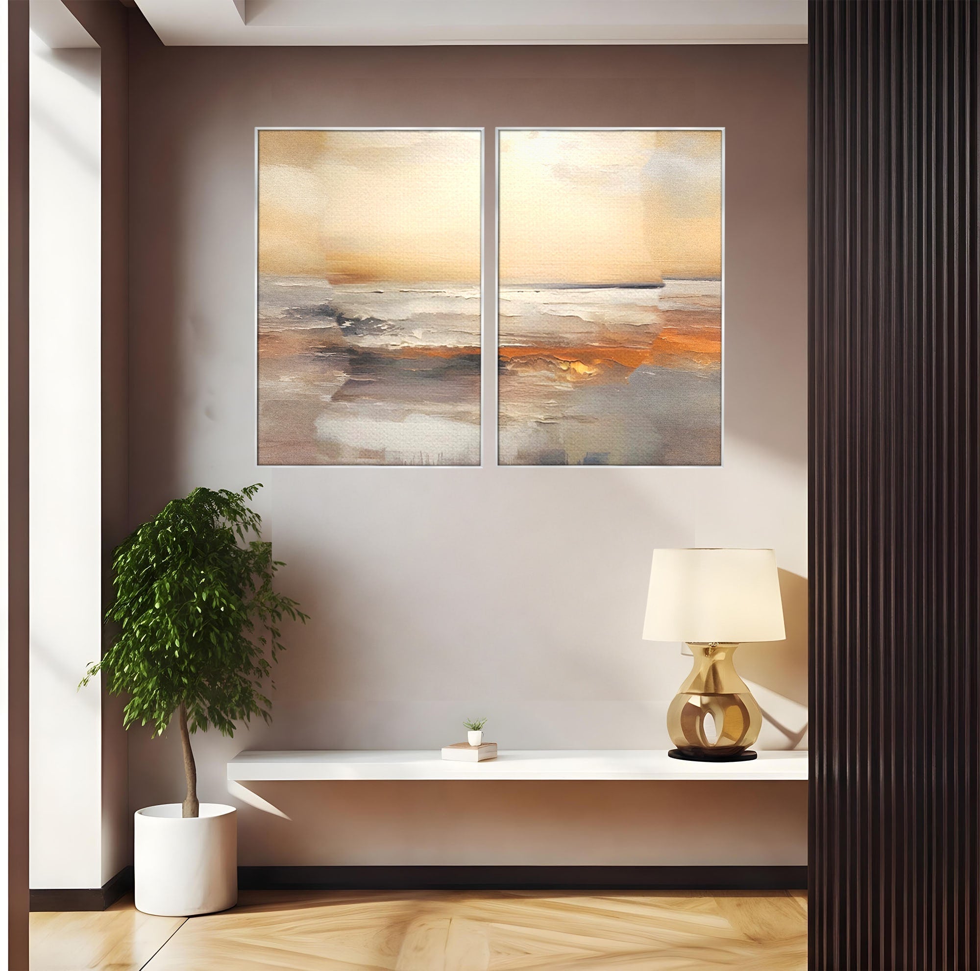 Set 2 Tablouri Canvas Premium LuxCanva® C2-1183, Valurile Marii, Natura, Primavara, Decorativ, Living Room, Culori Vibrante