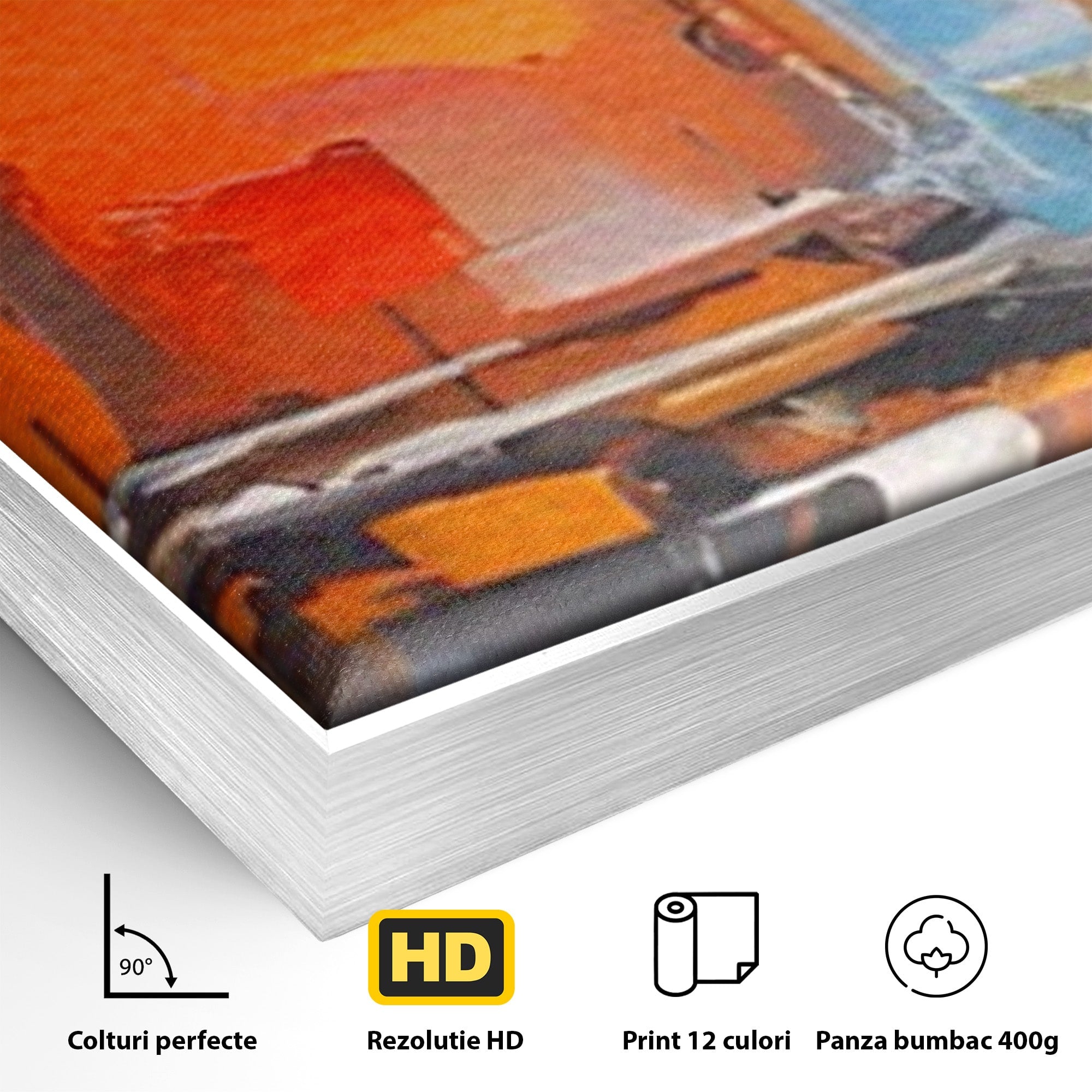 Set 2 Tablouri Canvas Premium LuxCanva® C2-1187, Oras Abstract, Oras, Abstract, Modern, Living, Birou, Culori Vibrante