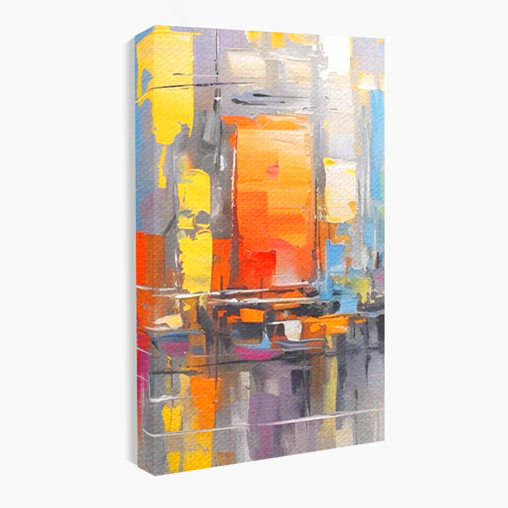 Set 2 Tablouri Canvas Premium LuxCanva® C2-1187, Oras Abstract, Oras, Abstract, Modern, Living, Birou, Culori Vibrante