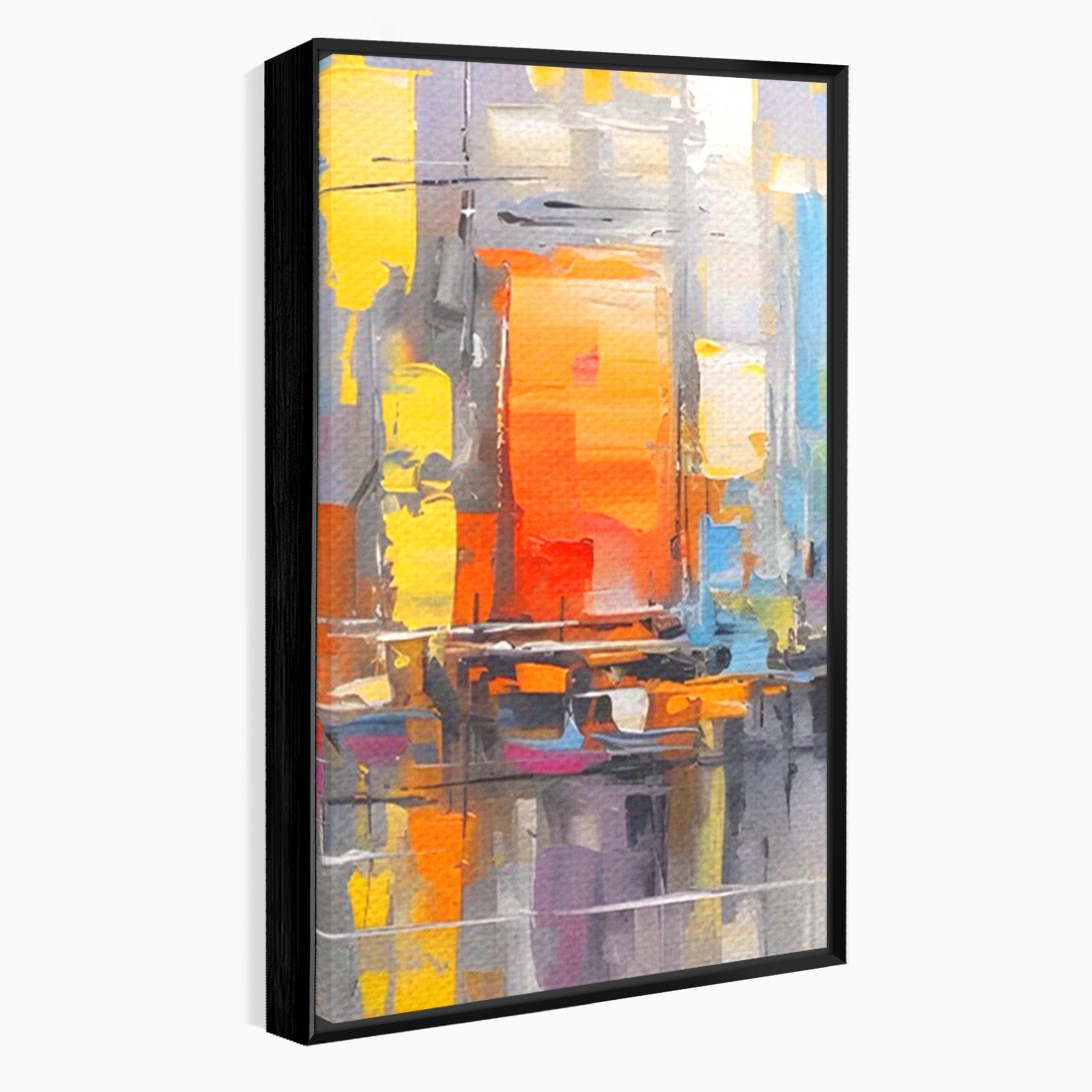 Set 2 Tablouri Canvas Premium LuxCanva® C2-1187, Oras Abstract, Oras, Abstract, Modern, Living, Birou, Culori Vibrante