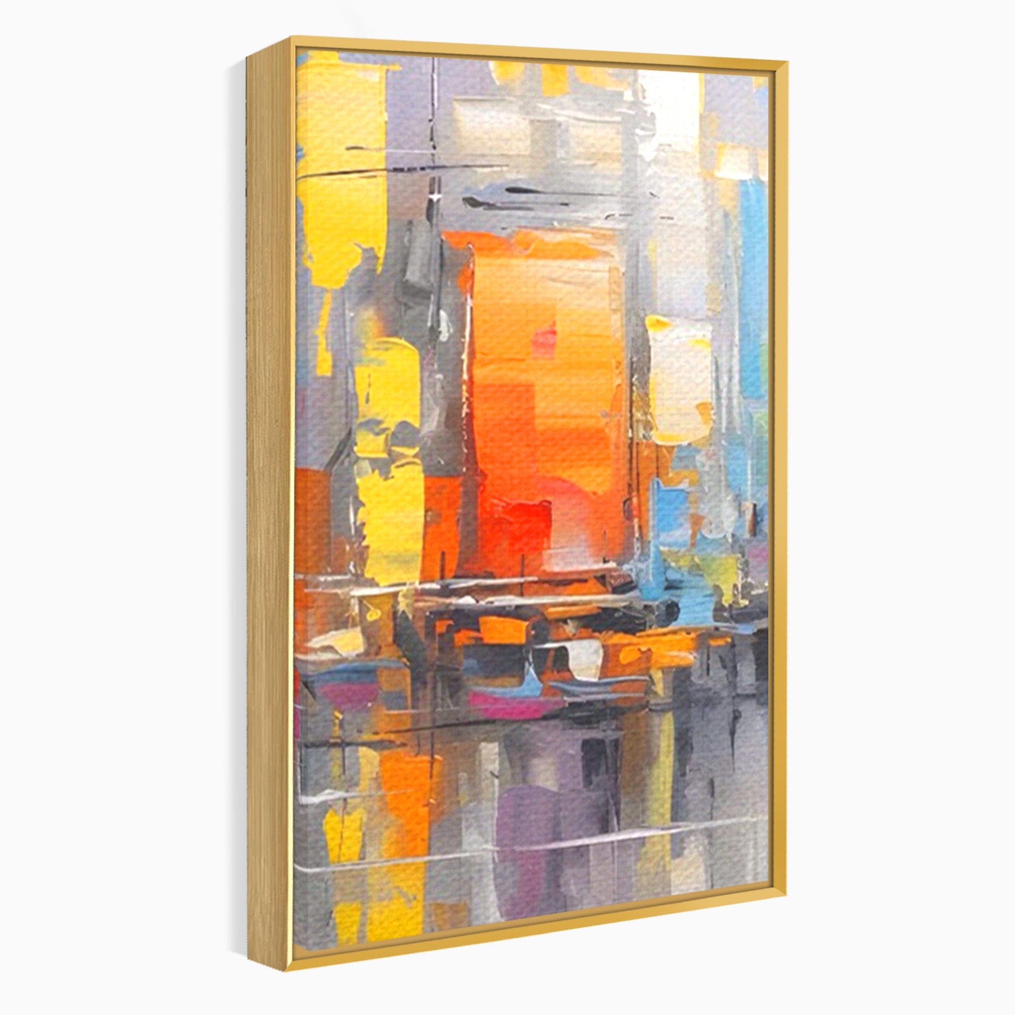 Set 2 Tablouri Canvas Premium LuxCanva® C2-1187, Oras Abstract, Oras, Abstract, Modern, Living, Birou, Culori Vibrante