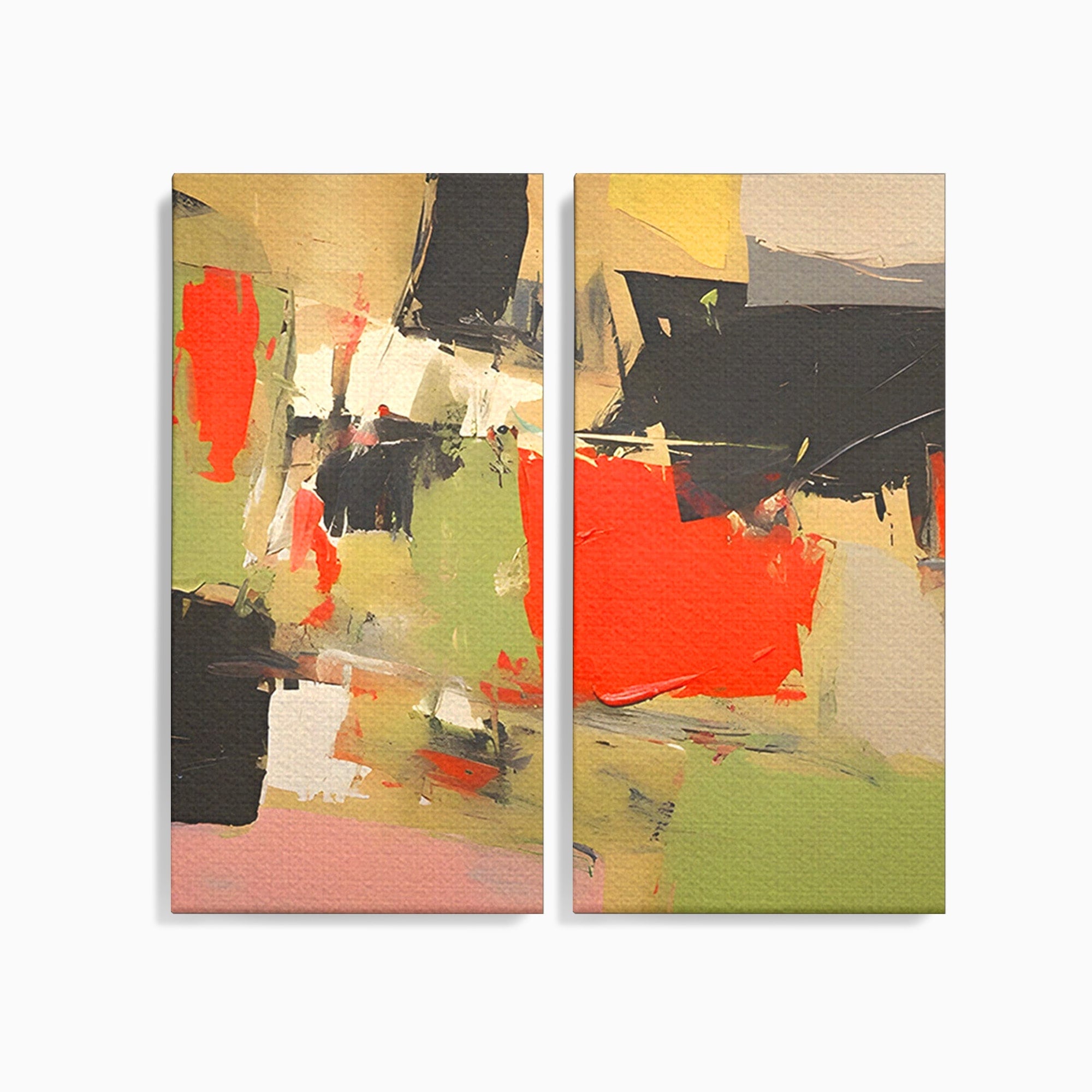 Set 2 Tablouri Canvas Premium LuxCanva® C2-1188, Abstract Contemporan, Abstract, Modern, Arta, Living, Birou, Culori Vibrante