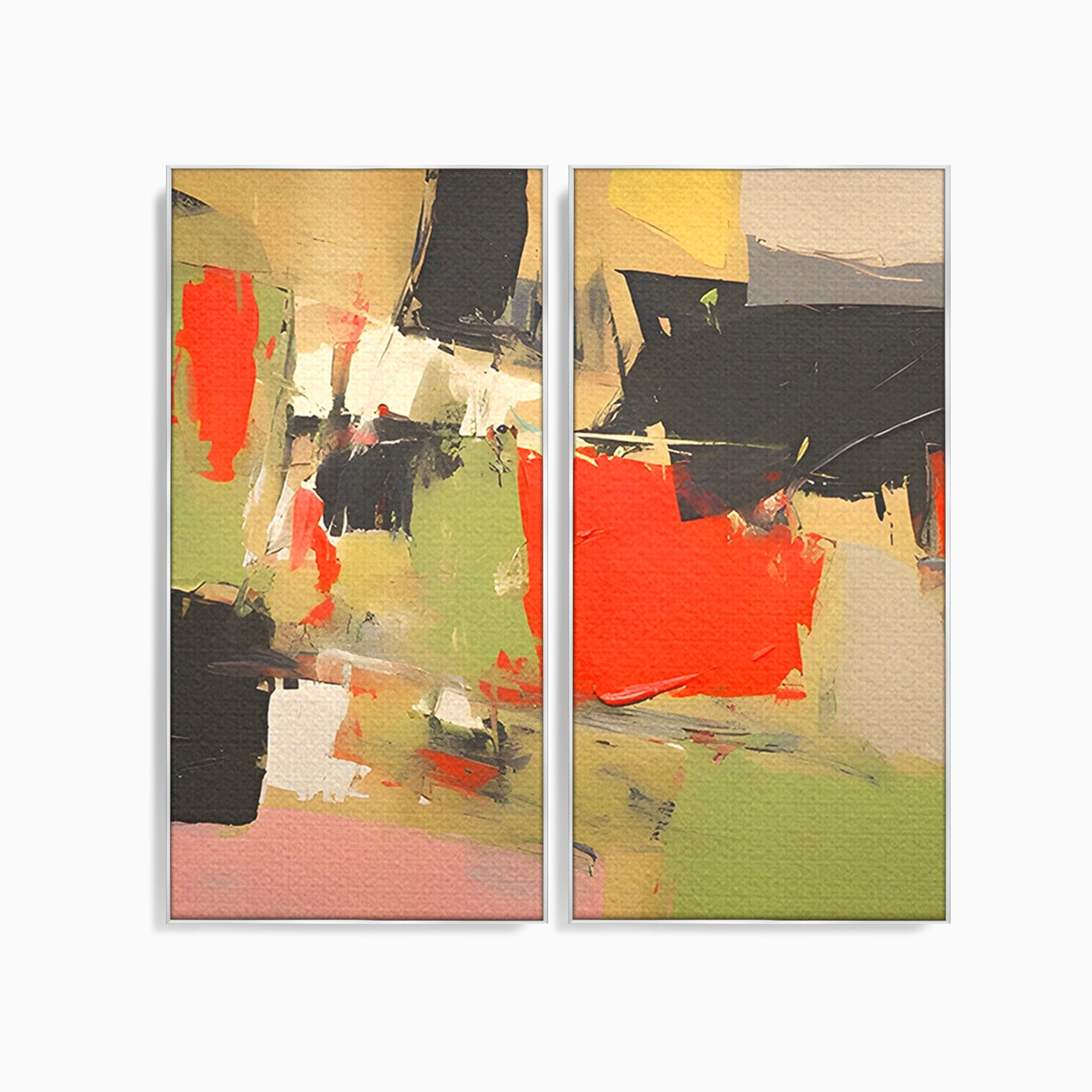 Set 2 Tablouri Canvas Premium LuxCanva® C2-1188, Abstract Contemporan, Abstract, Modern, Arta, Living, Birou, Culori Vibrante