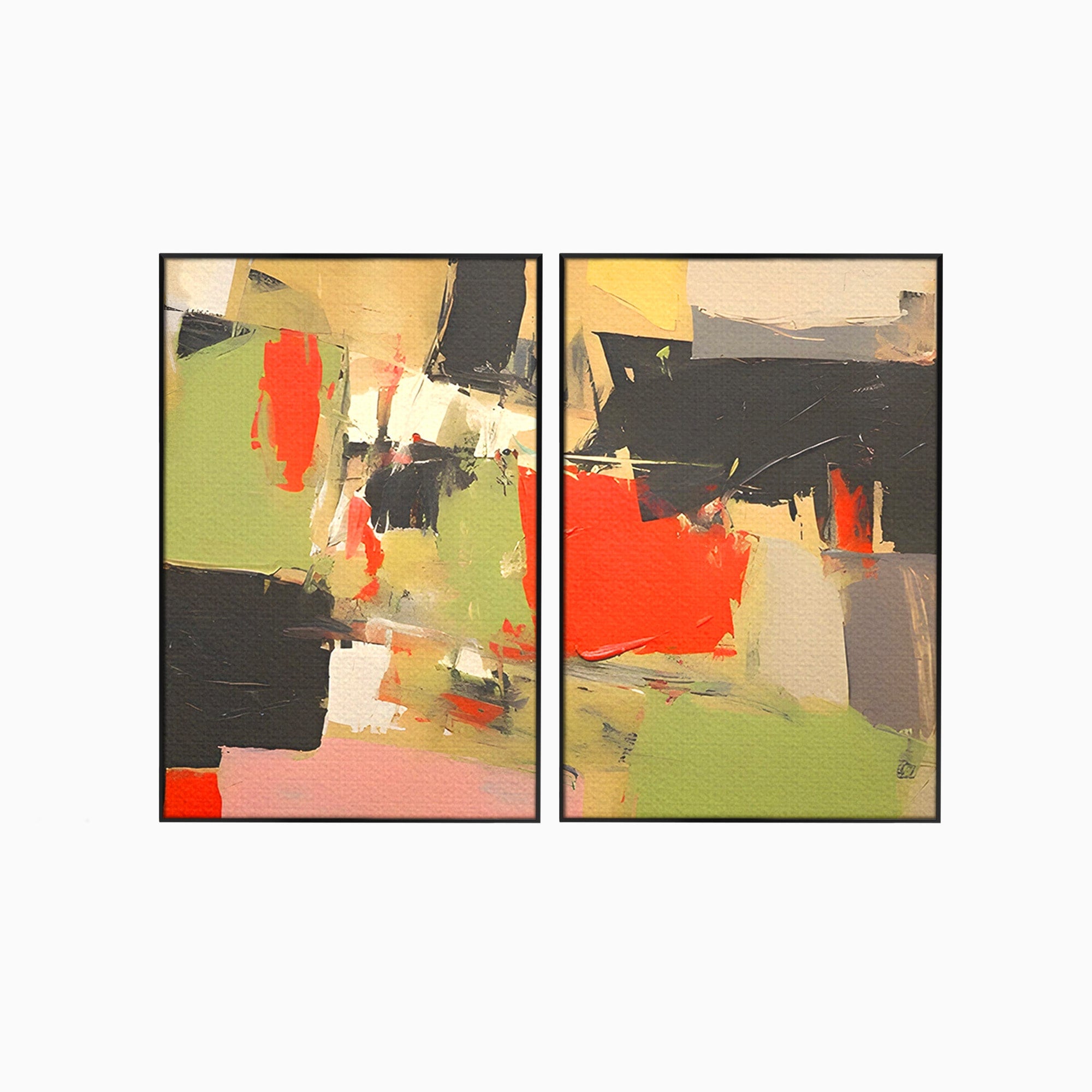 Set 2 Tablouri Canvas Premium LuxCanva® C2-1188, Abstract Contemporan, Abstract, Modern, Arta, Living, Birou, Culori Vibrante