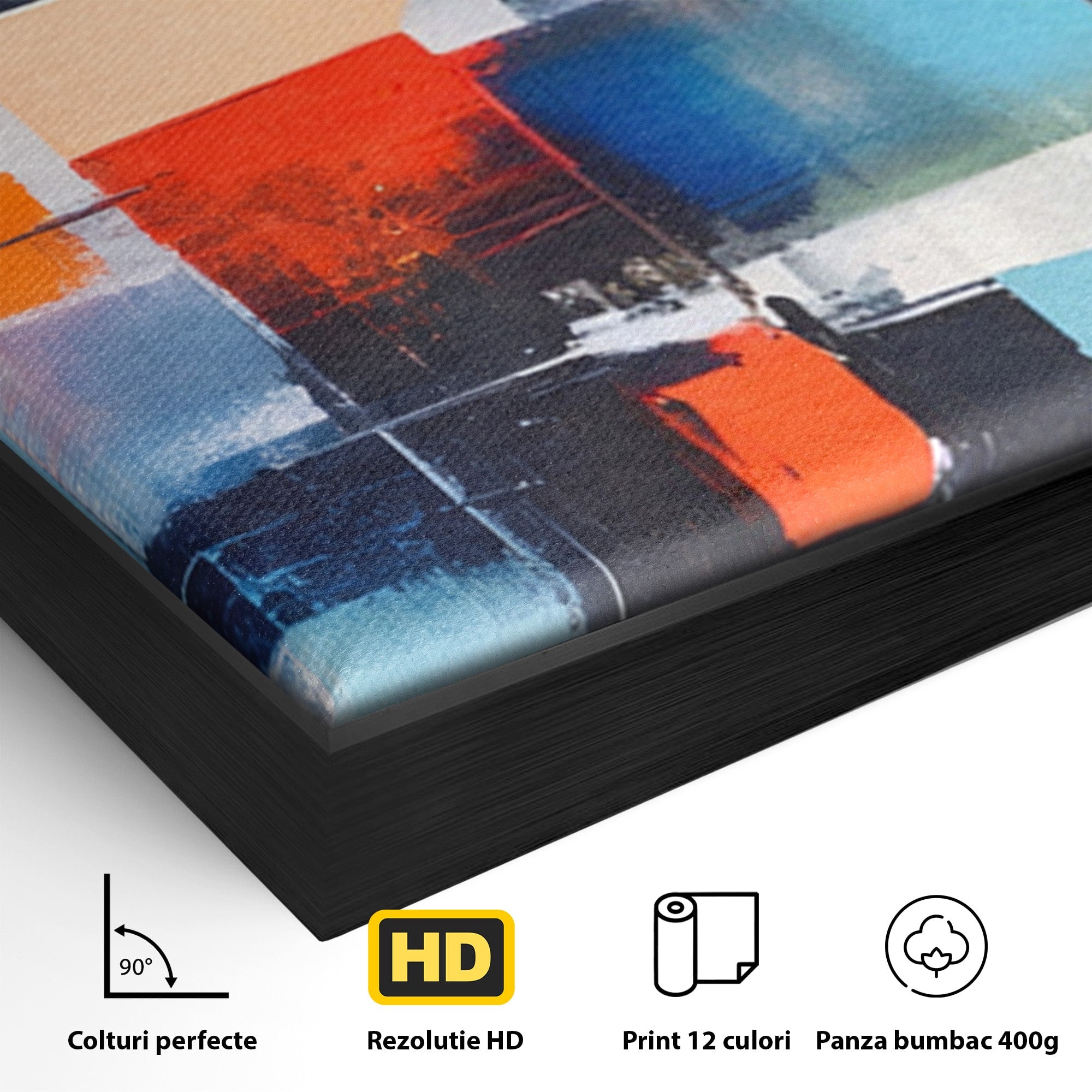Set 2 Tablouri Canvas Premium LuxCanva® C2-1189, Abstract Geometric, Abstract, Geometric, Modern, Living, Birou, Culori Vibrante