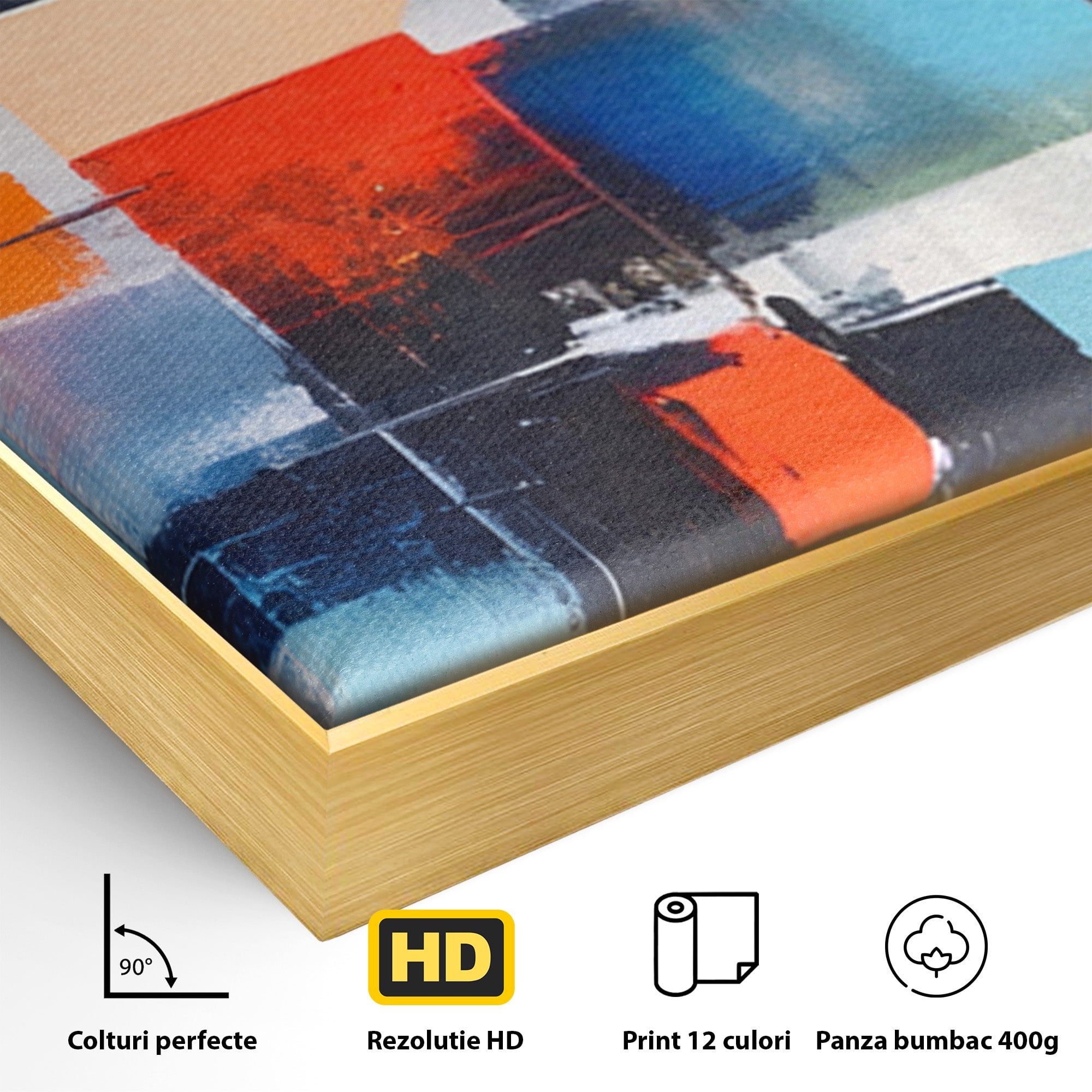 Set 2 Tablouri Canvas Premium LuxCanva® C2-1189, Abstract Geometric, Abstract, Geometric, Modern, Living, Birou, Culori Vibrante