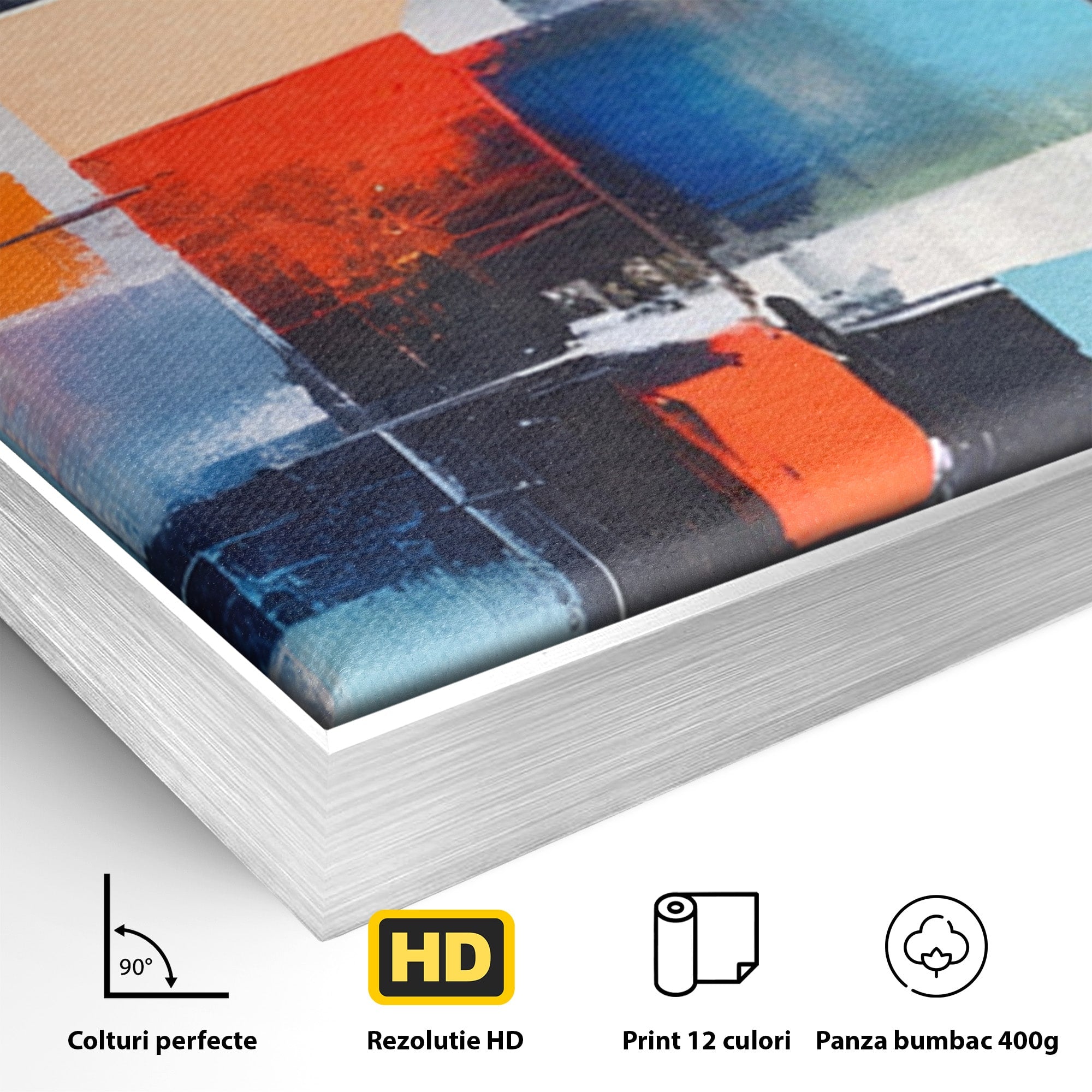 Set 2 Tablouri Canvas Premium LuxCanva® C2-1189, Abstract Geometric, Abstract, Geometric, Modern, Living, Birou, Culori Vibrante