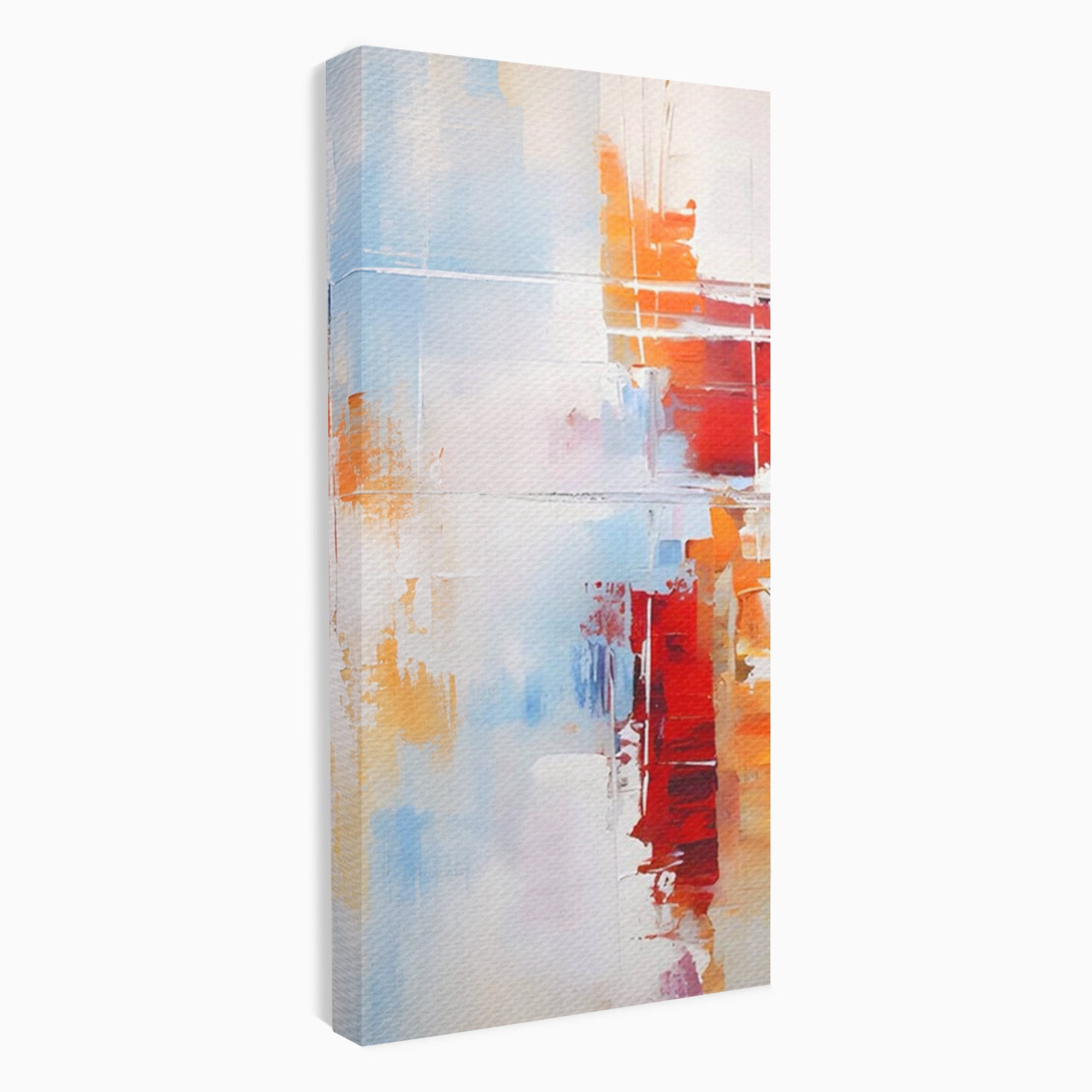 Set 2 Tablouri Canvas Premium LuxCanva® C2-1200, Abstract Blue And Red Painting, Relaxare, Living Room, Culori Vibrante