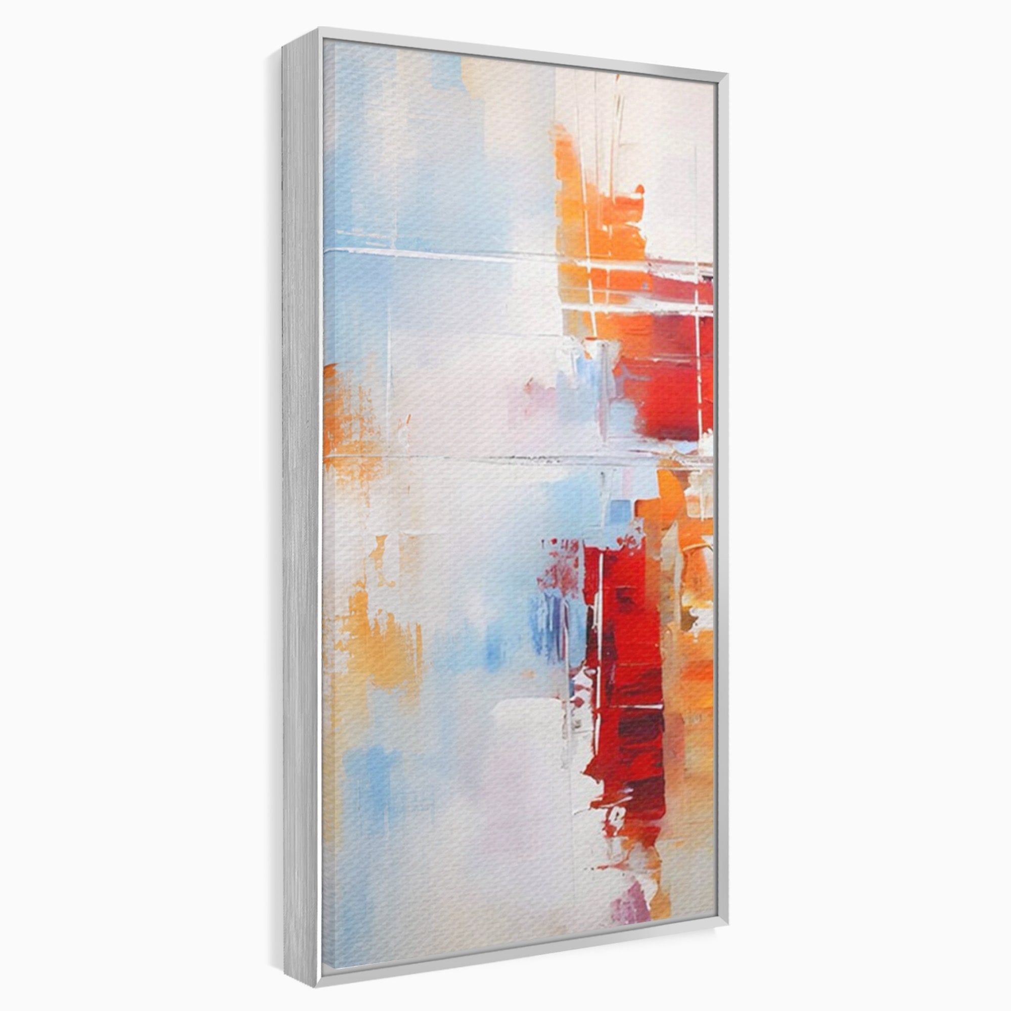 Set 2 Tablouri Canvas Premium LuxCanva® C2-1200, Abstract Blue And Red Painting, Relaxare, Living Room, Culori Vibrante