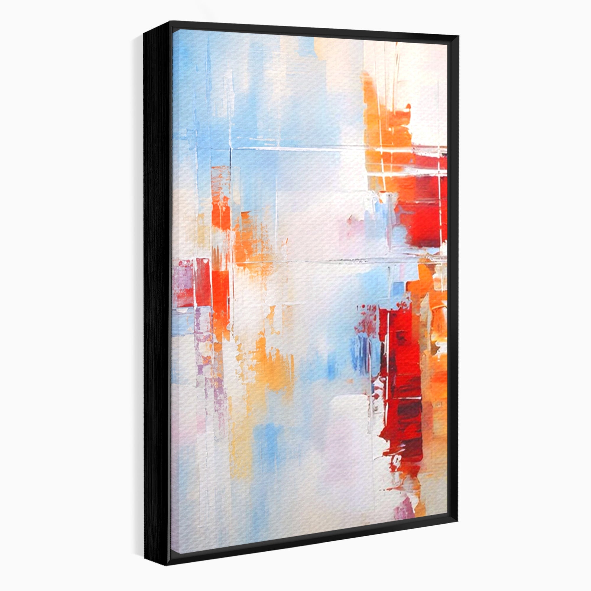 Set 2 Tablouri Canvas Premium LuxCanva® C2-1200, Abstract Blue And Red Painting, Relaxare, Living Room, Culori Vibrante